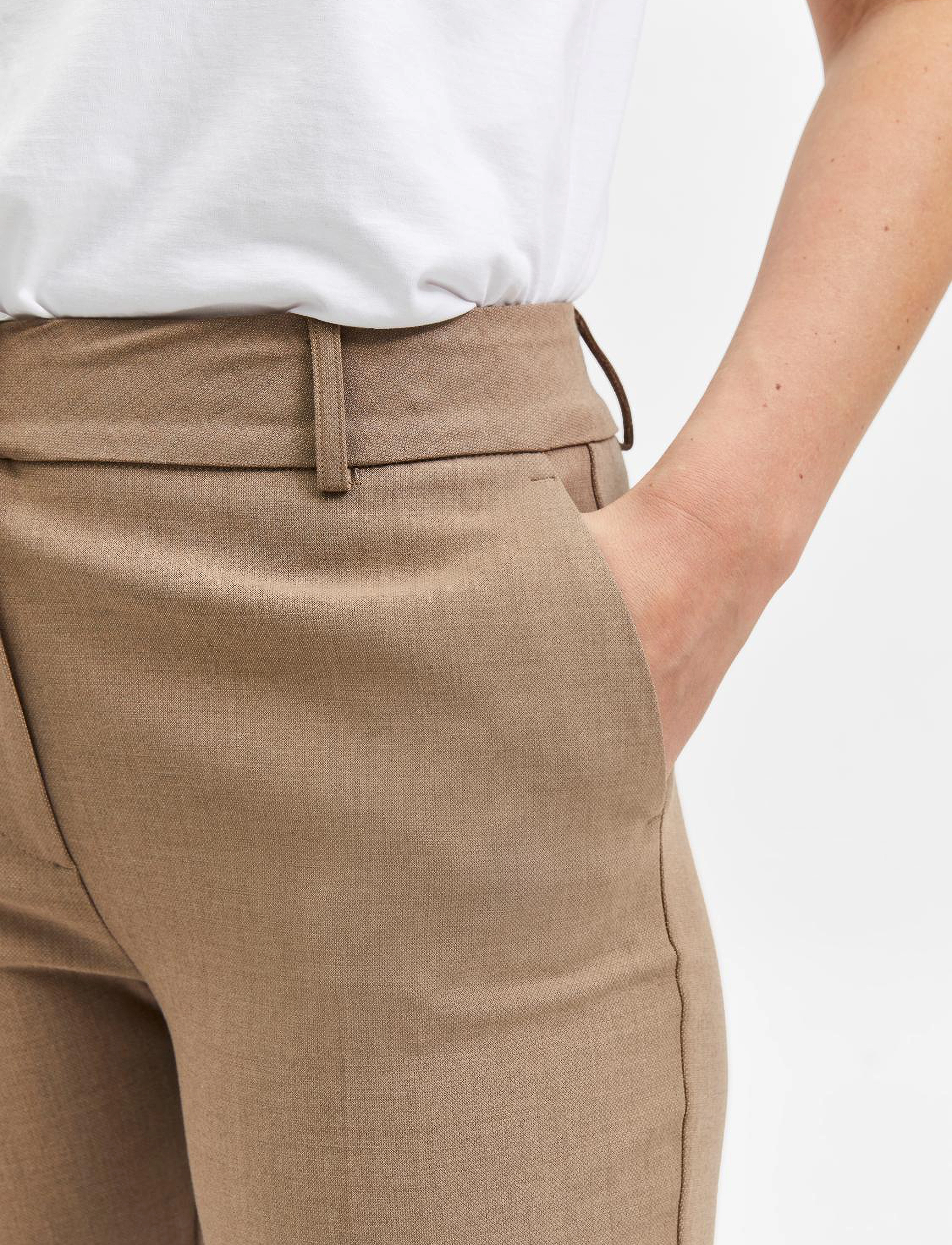 Selected - SLFRITA MW SLIM PANT CAMEL MLG B NOOS - camel - 4