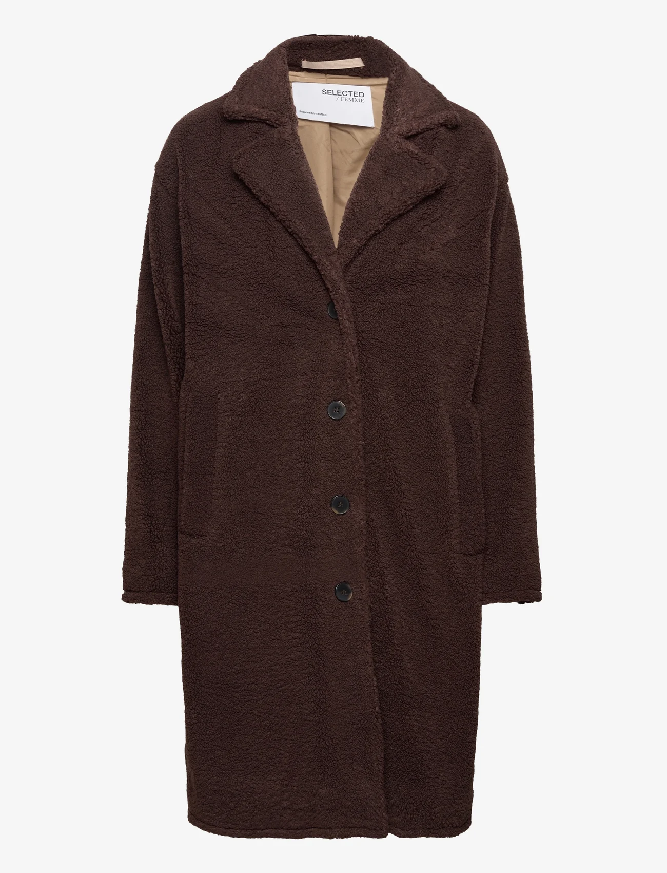 Selected Femme - SLFLANA TEDDY COAT B - winter coats - java - 0