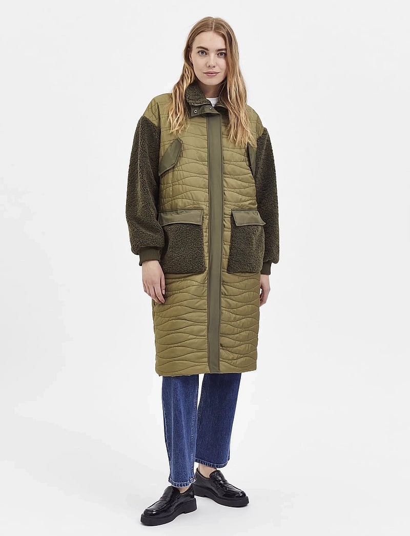 Selected - SLFPOLLY COAT W - quiltade jackor - ivy green - 2