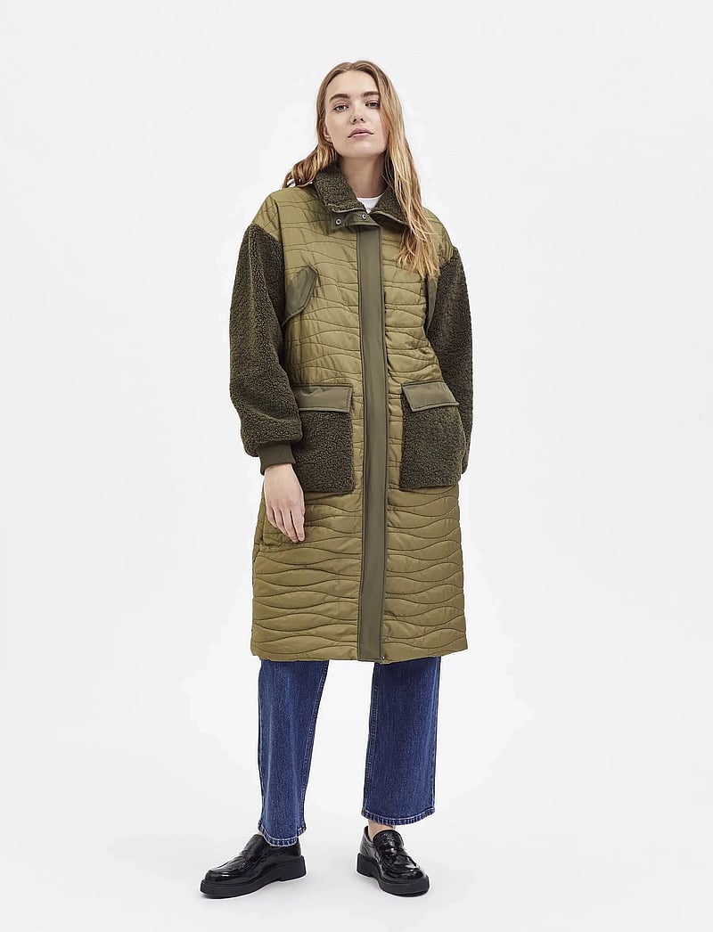 Selected - SLFPOLLY COAT W - quiltade jackor - ivy green - 4