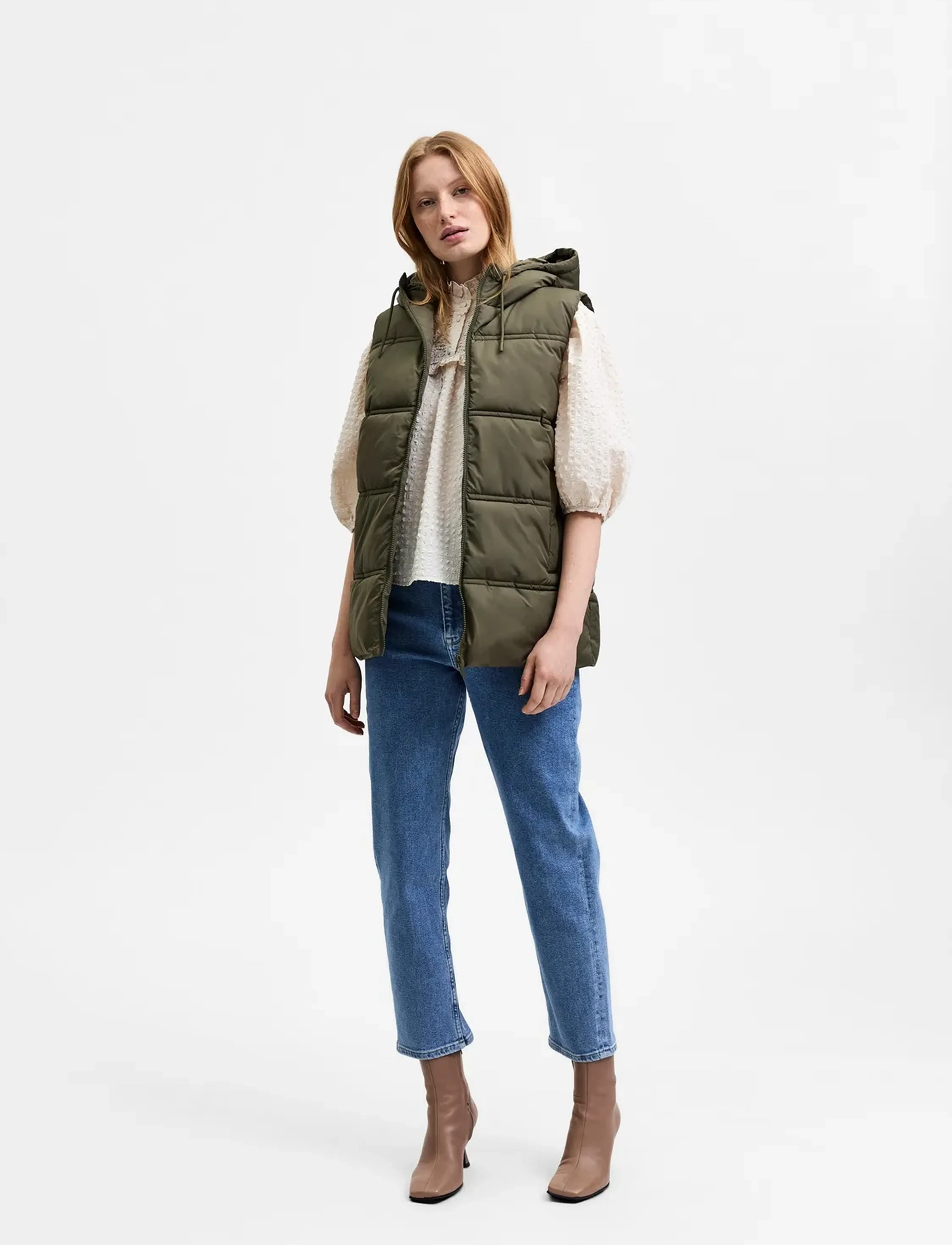 Selected - SLFALINA PUFFER VEST B - gefütterte westen - ivy green - 4