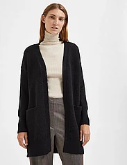 Selected Femme - SLFLULU NEW LS KNIT LONG CARDIGAN B NOOS - swetry rozpinane - black - 5