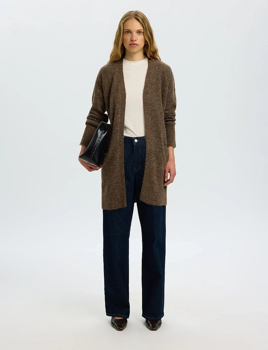 Selected - SLWLULU NEW LS KNIT LONG CARDIGAN B NOOS - strickjacken - dachshund - 3