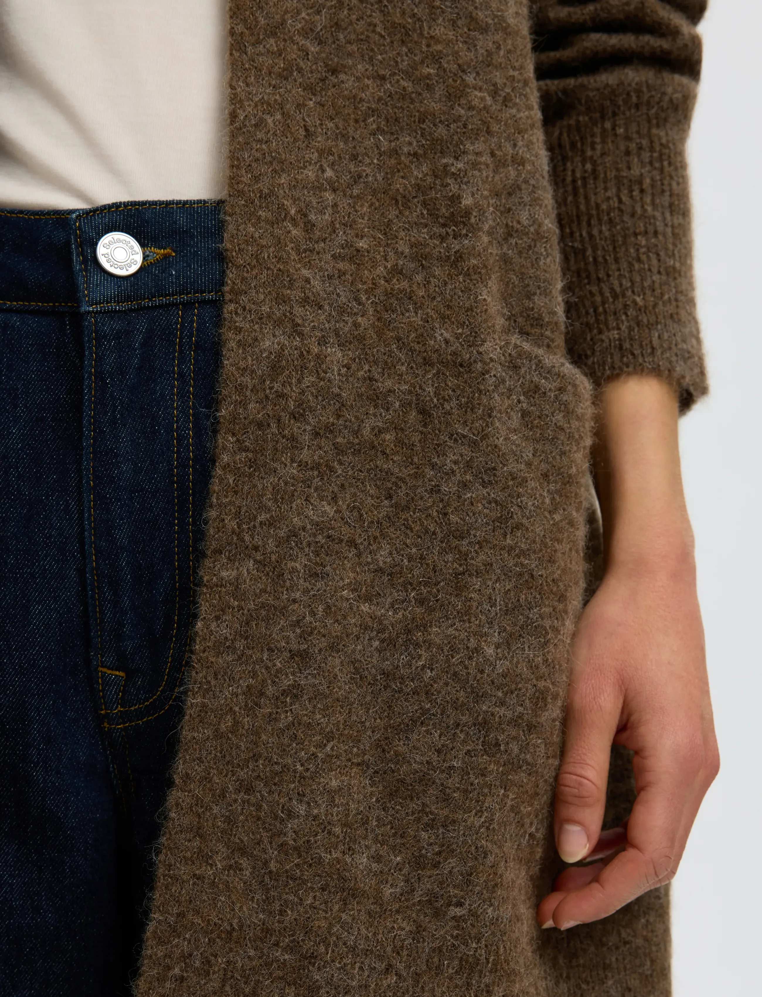 Selected - SLWLULU NEW LS KNIT LONG CARDIGAN B NOOS - cardigans - dachshund - 4