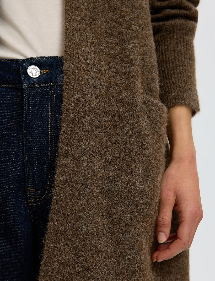Selected - SLWLULU NEW LS KNIT LONG CARDIGAN B NOOS - strickjacken - dachshund - 4
