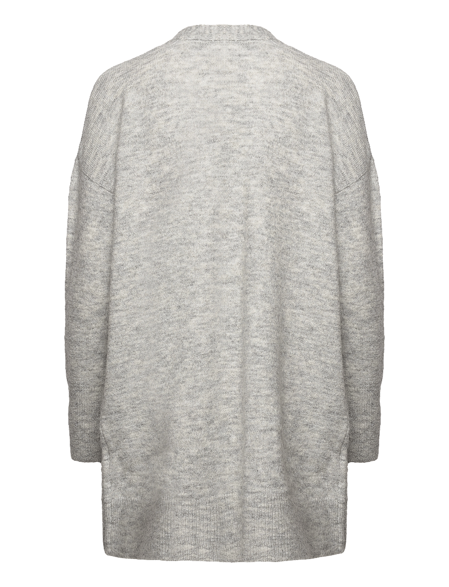 Selected - SLWLULU NEW LS KNIT LONG CARDIGAN B NOOS - strickjacken - light grey melange - 2