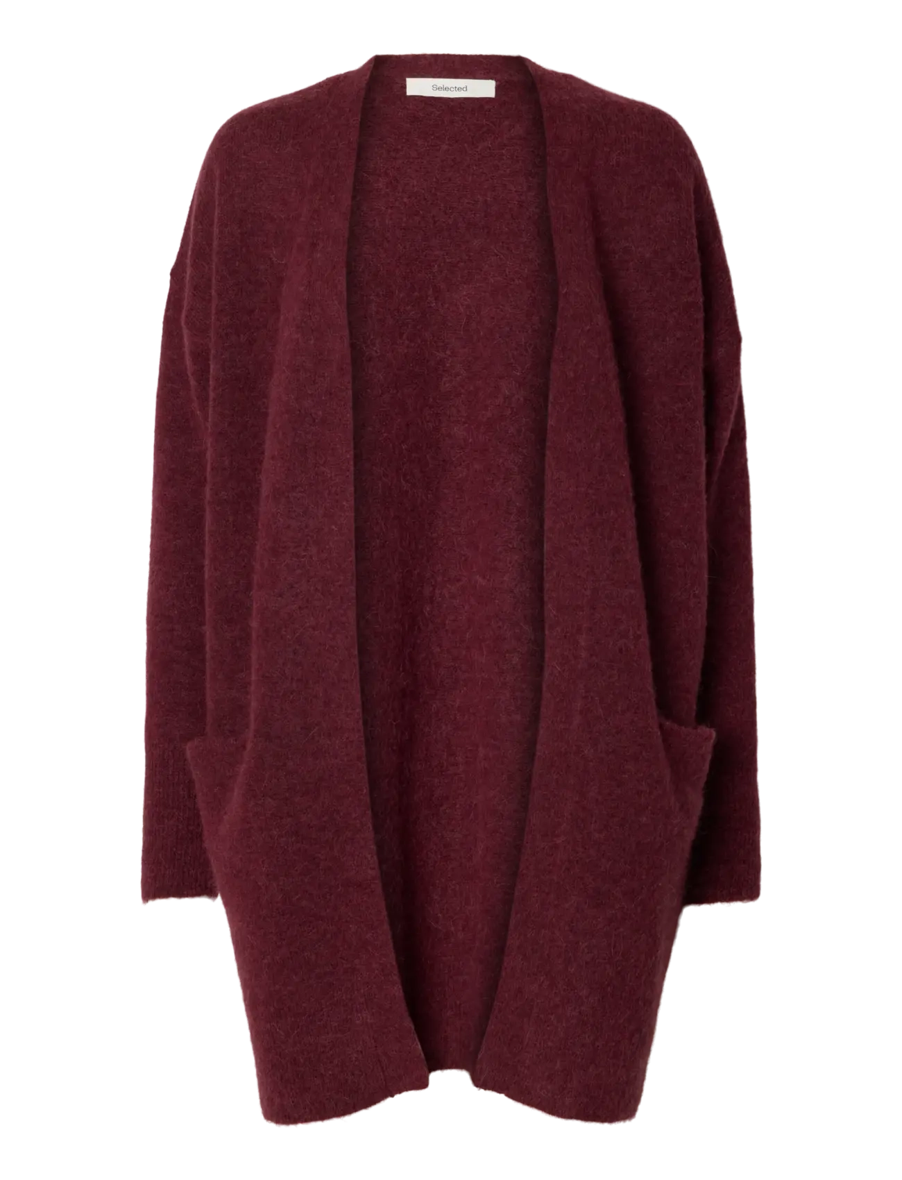 Selected SLWLULU NEW LS KNIT LONG CARDIGAN B NOOS - Selected - TAWNY PORT / burgundy