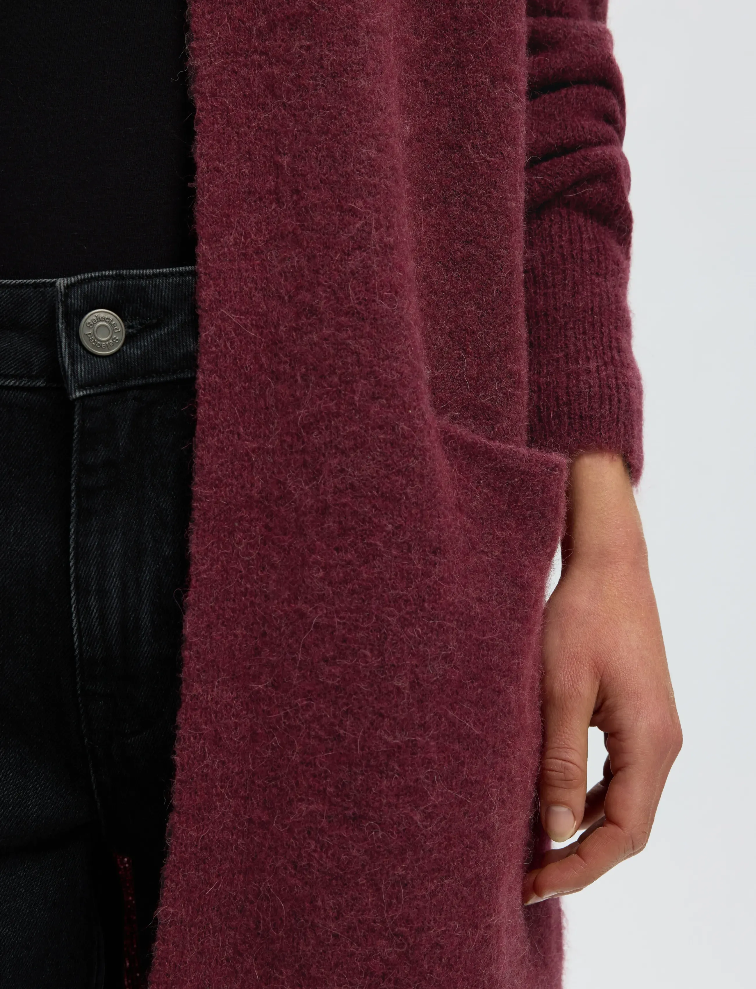 Selected - SLWLULU NEW LS KNIT LONG CARDIGAN B NOOS - cardigans - tawny port - 4