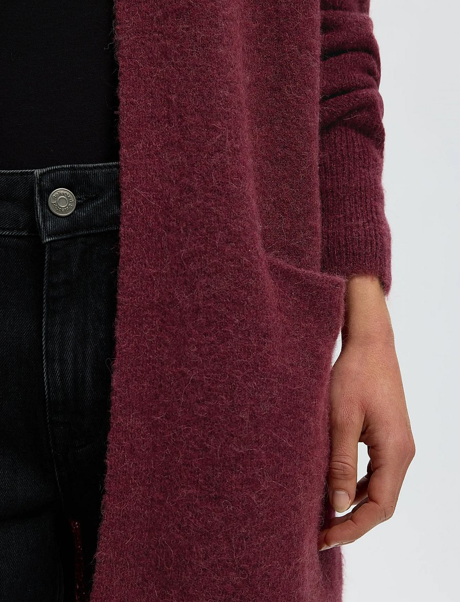 Selected - SLWLULU NEW LS KNIT LONG CARDIGAN B NOOS - strickjacken - tawny port - 4