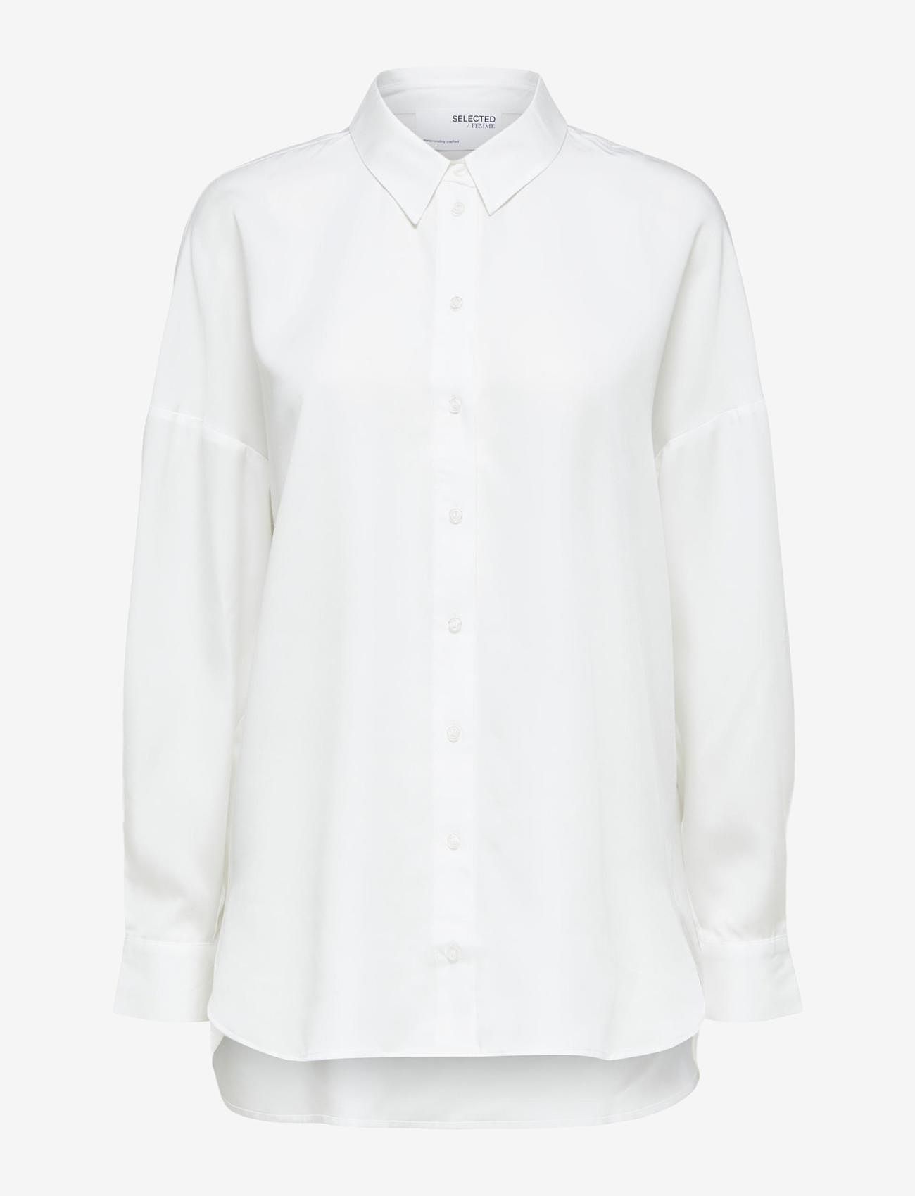Selected Femme - SLFSANNI LS SHIRT - long-sleeved shirts - snow white - 0