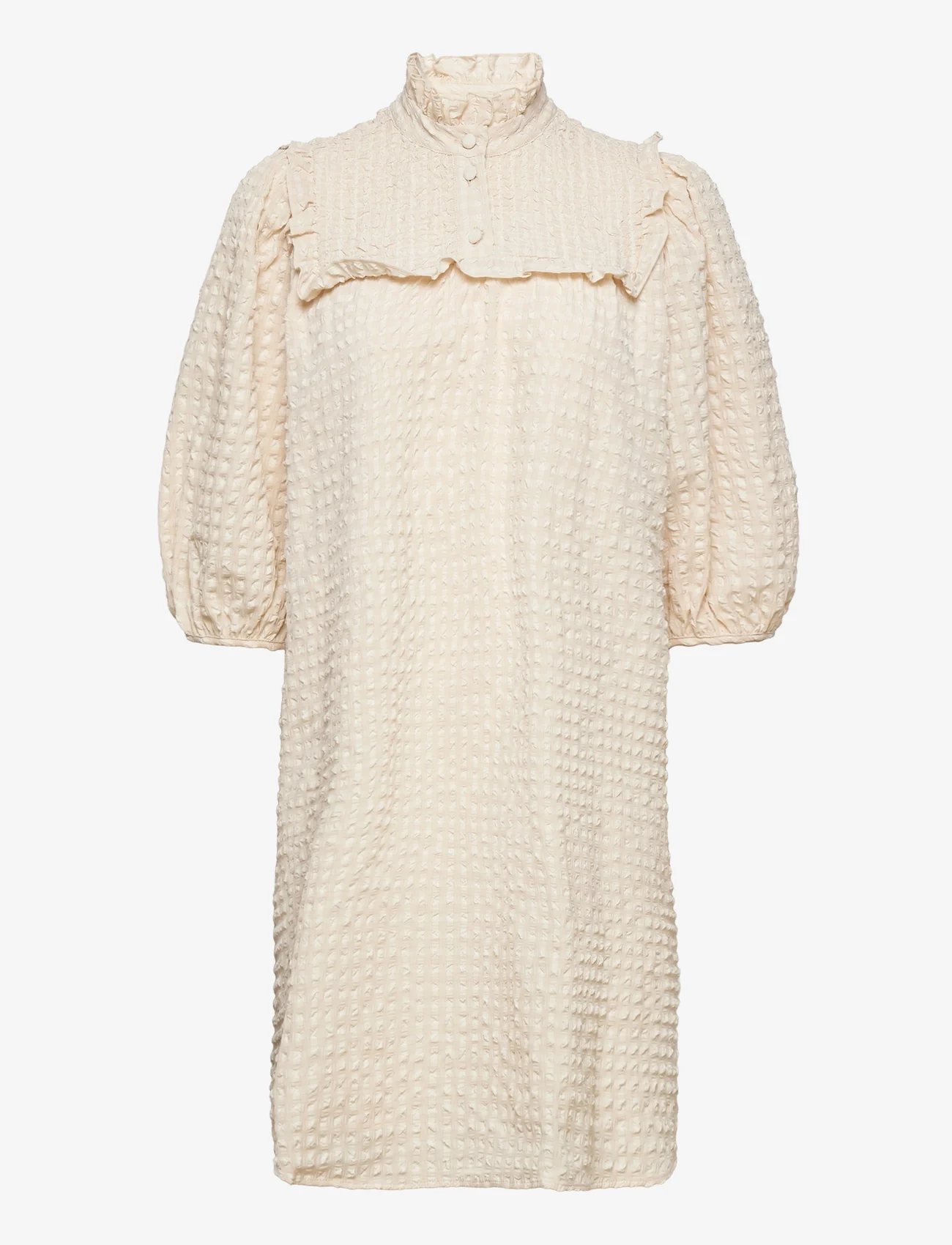 Selected Femme - SLFCORY 3/4 SHORT SMOCK DRESS B - korta klänningar - sandshell - 0