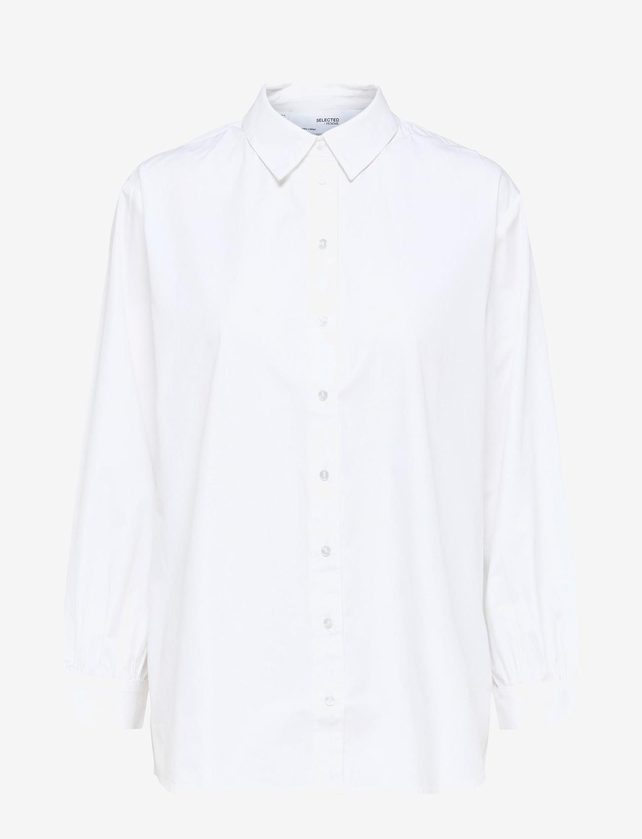 Selected - SLFREKA LS SHIRT B - long-sleeved shirts - bright white - 1
