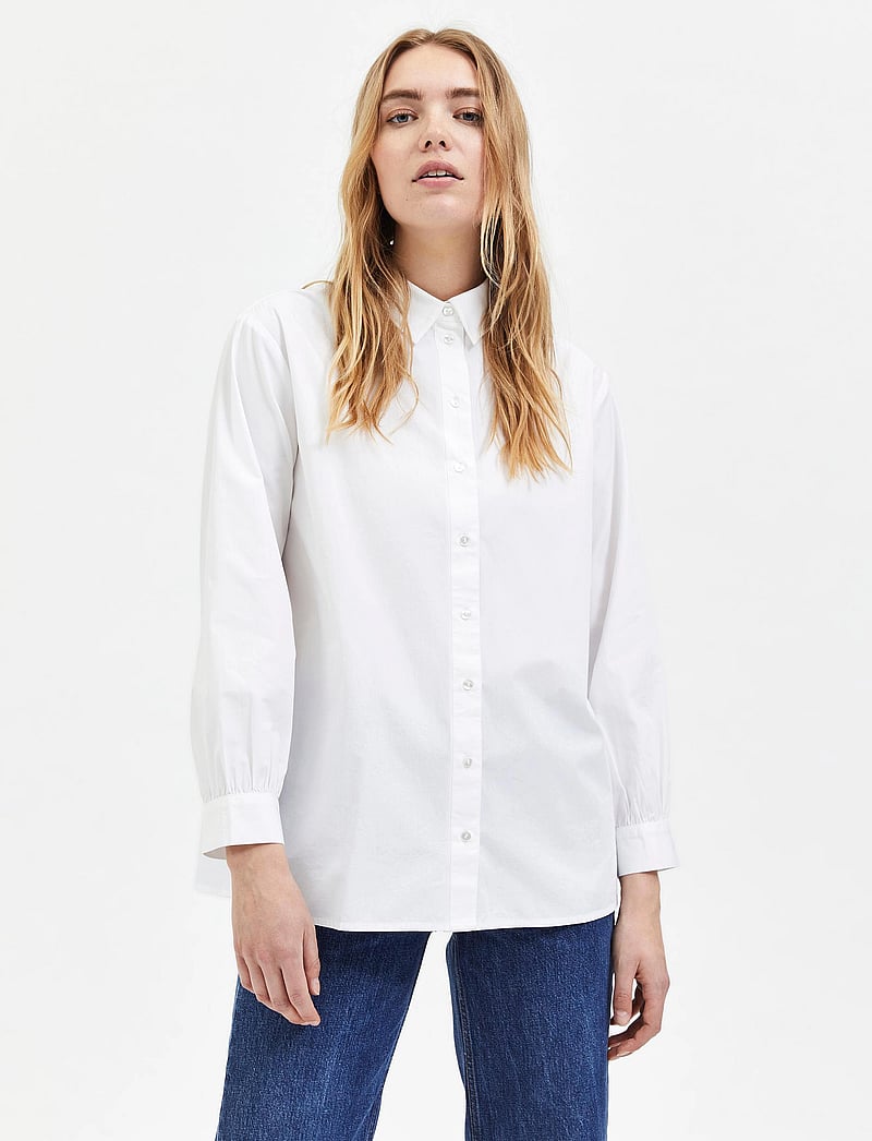 Selected - SLFREKA LS SHIRT B - pikkade varrukatega särgid - bright white - 0