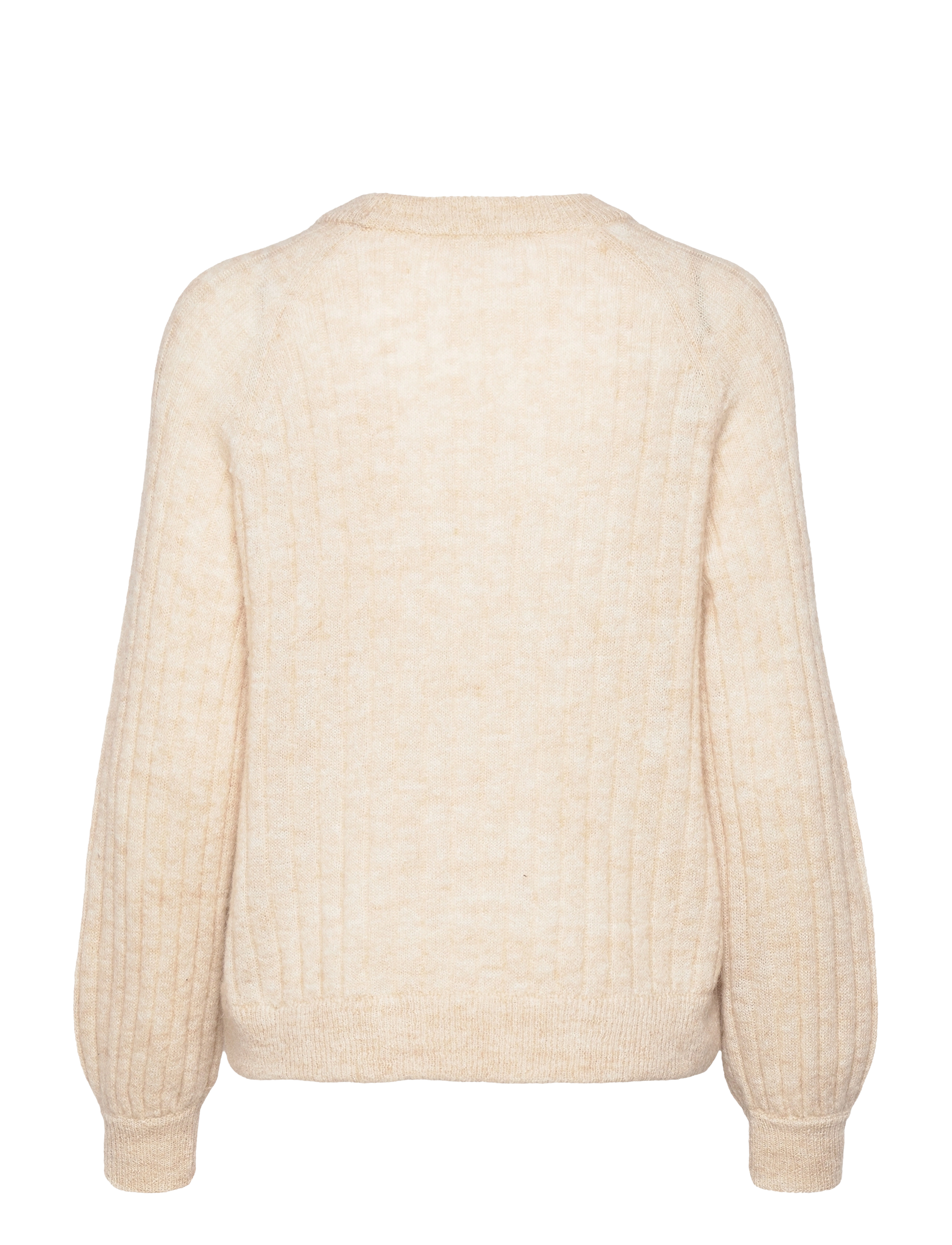 Selected - SLFMOLA LS KNIT O-NECK B - birch - 1