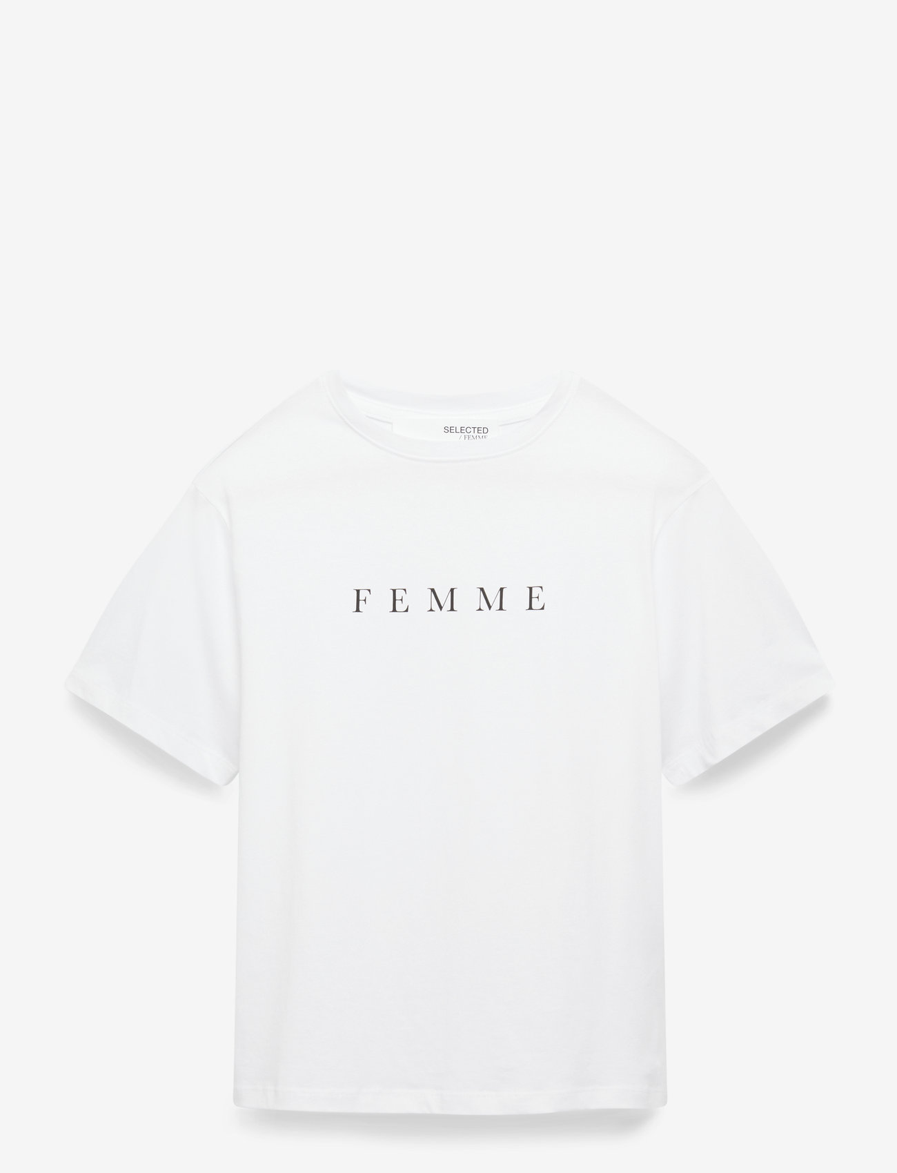 Selected - SLWVILJA SS PRINTED TEE W NOOS - t-shirty - bright white - 2