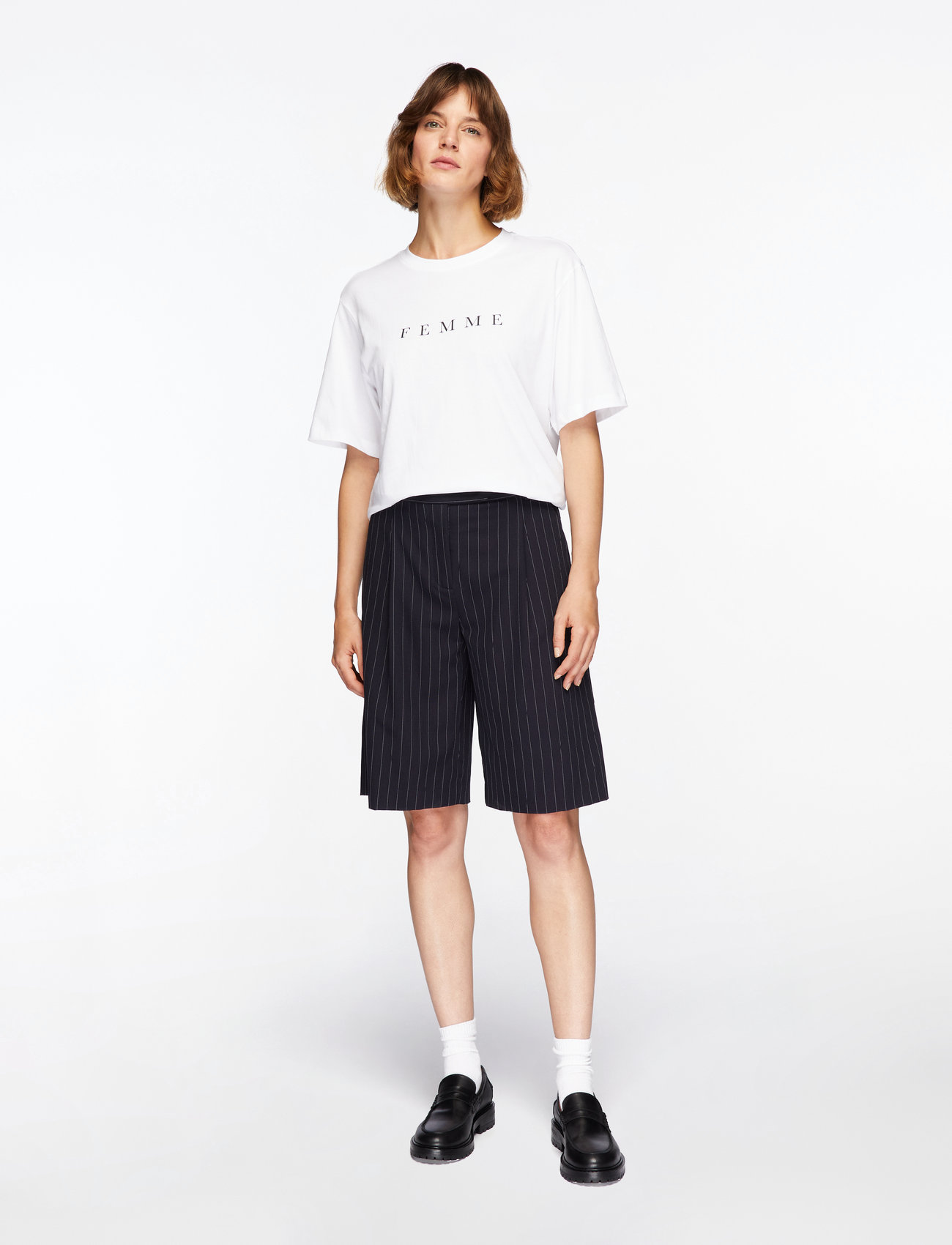 Selected - SLWVILJA SS PRINTED TEE W NOOS - t-shirty - bright white - 3