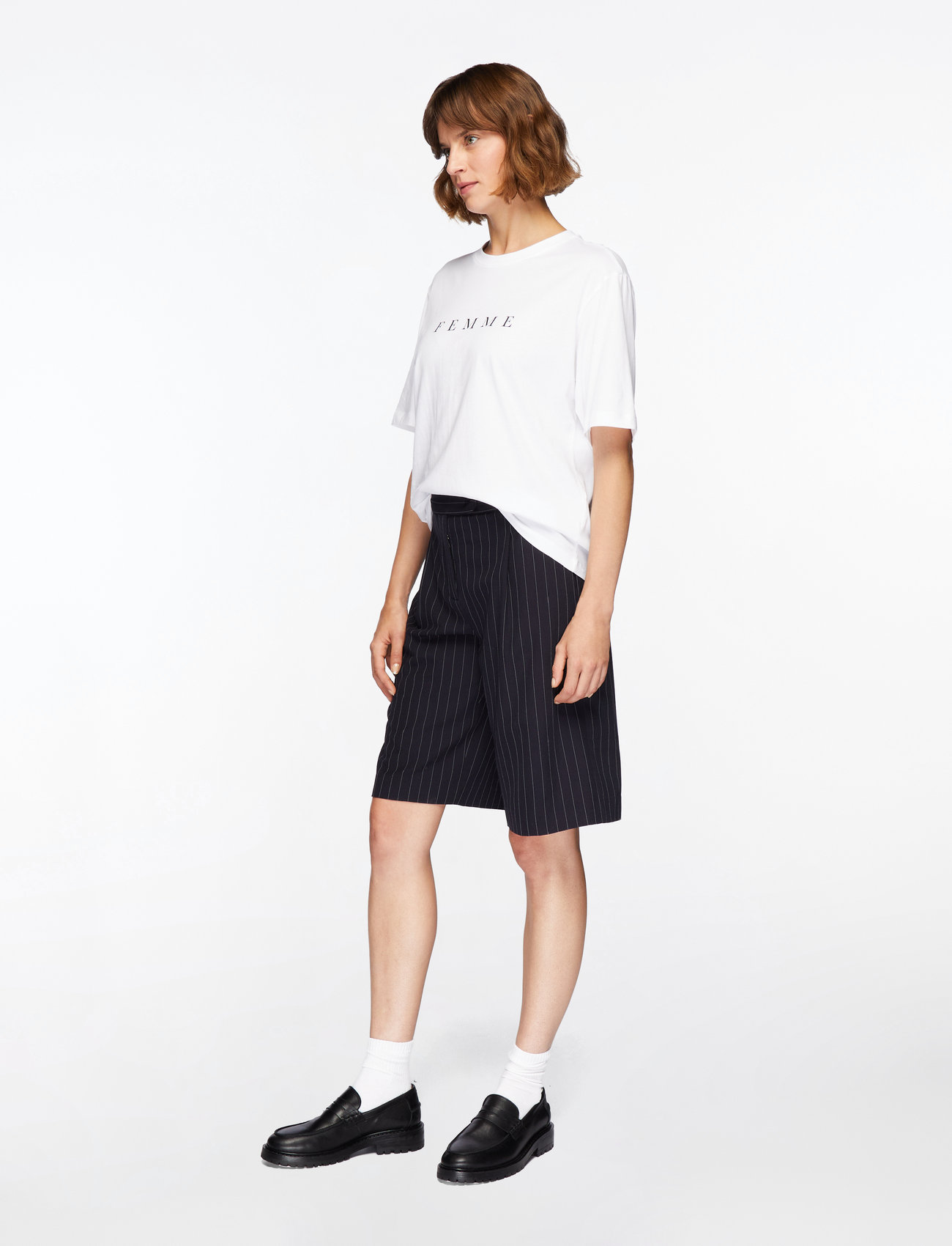 Selected - SLWVILJA SS PRINTED TEE W NOOS - t-shirty - bright white - 4