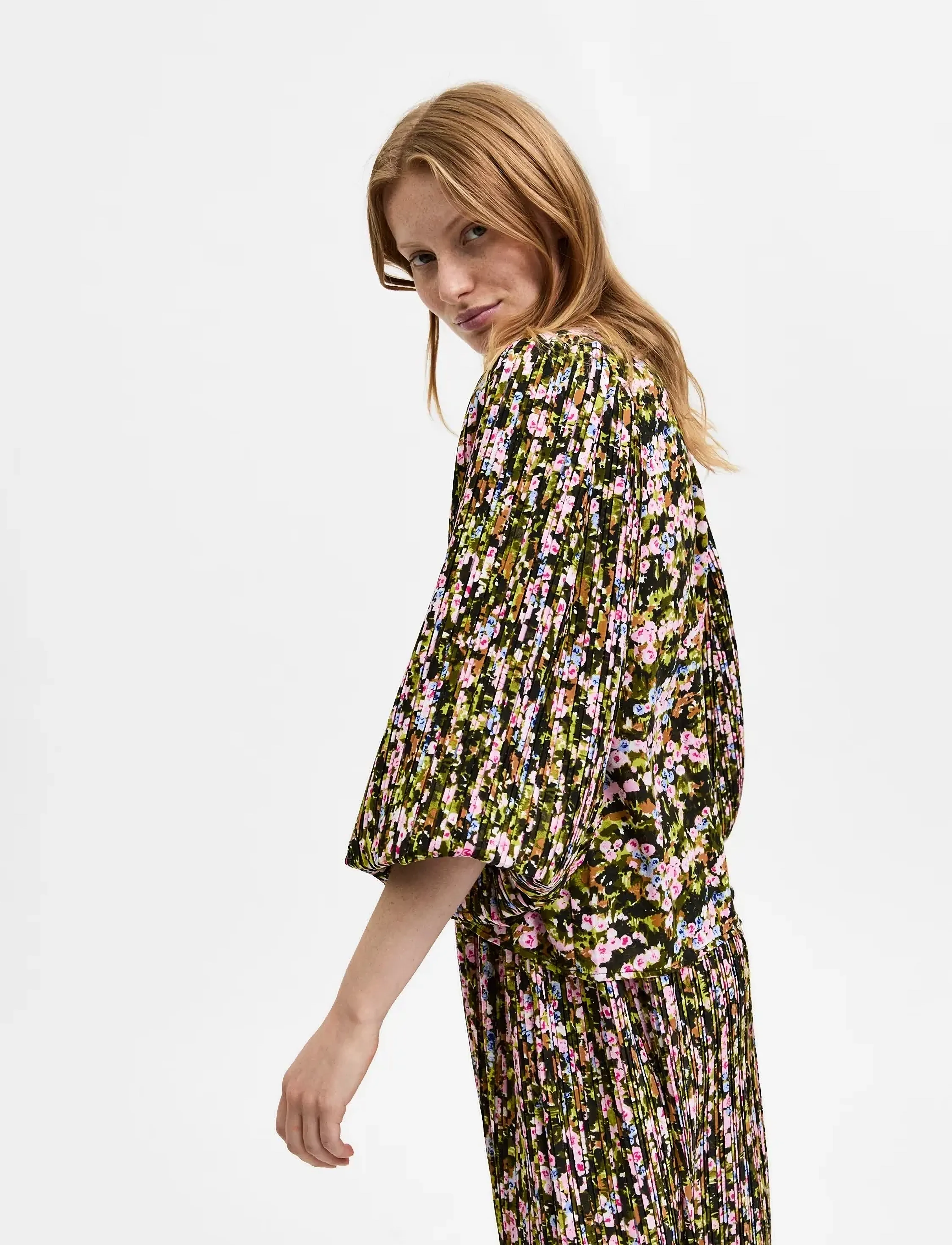 SELECTED Slfevie 3/4 Plisse Top B blusar dam – bild 5