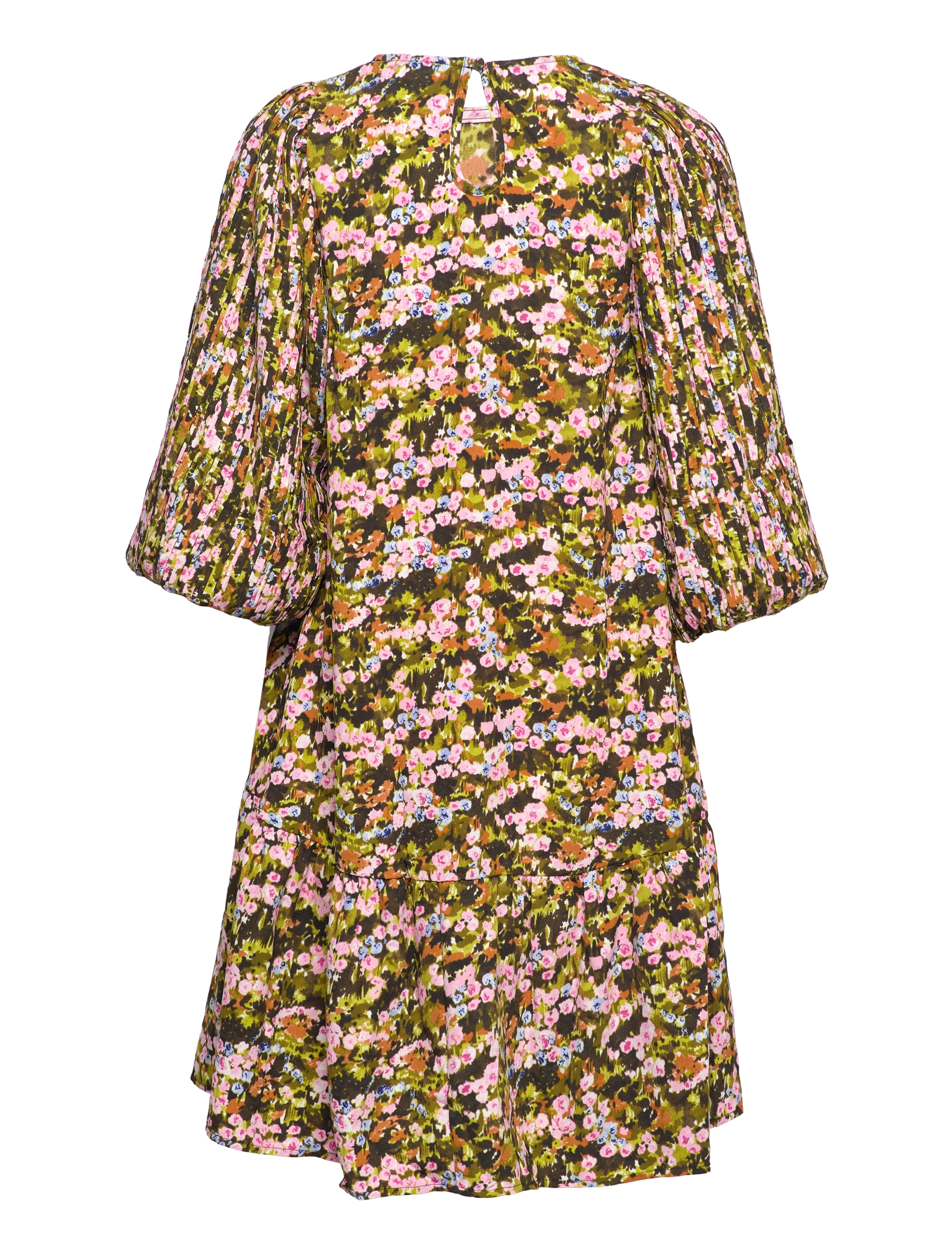 Selected - SLFEVIE 3/4 PLISSE DRESS B - robes courtes - dark citron - 2