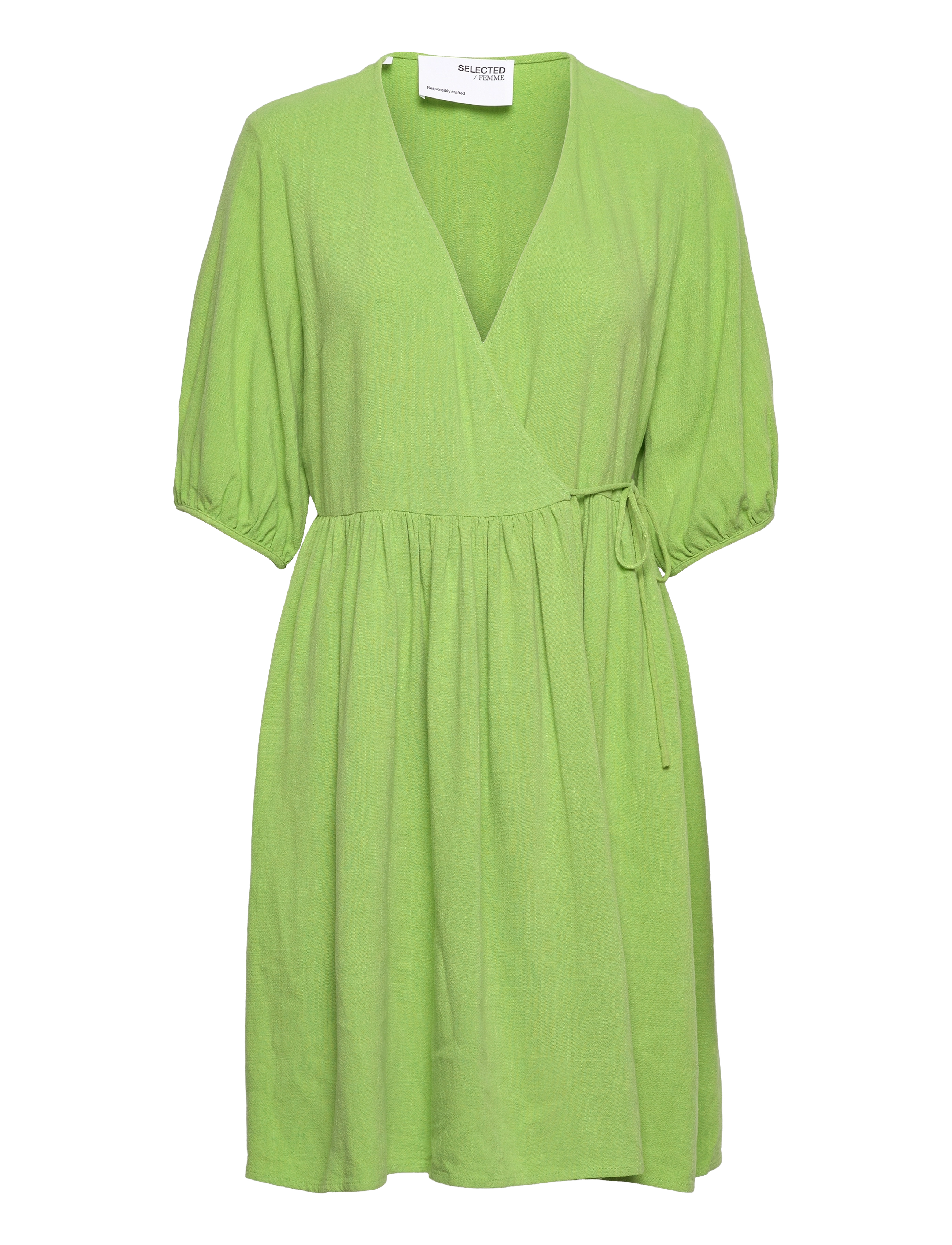 Selected Slframi 2/4 Short Wrap Dress B, 36, Dresses, Grün - Dress, Frauen