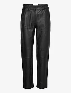 SLFMARIE MW LEATHER PANTS B NOOS, Selected Femme