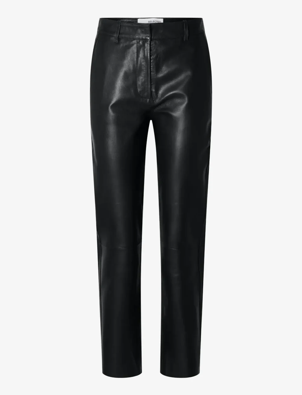 Selected - SLFMARIE MW LEATHER PANTS B NOOS - skinnbyxor - black - 1