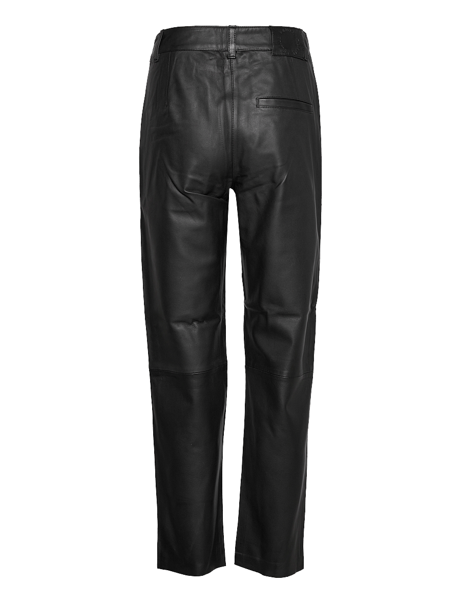 Selected - SLWMARIE MW LEATHER PANTS B NOOS - pantalons en cuir - black - 2