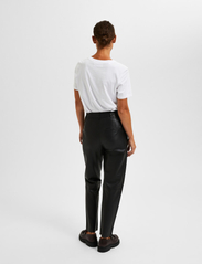 Selected Femme - SLFMARIE MW LEATHER PANTS B NOOS - festkläder till outletpriser - black - 6