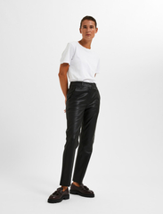 Selected Femme - SLFMARIE MW LEATHER PANTS B NOOS - party wear at outlet prices - black - 8