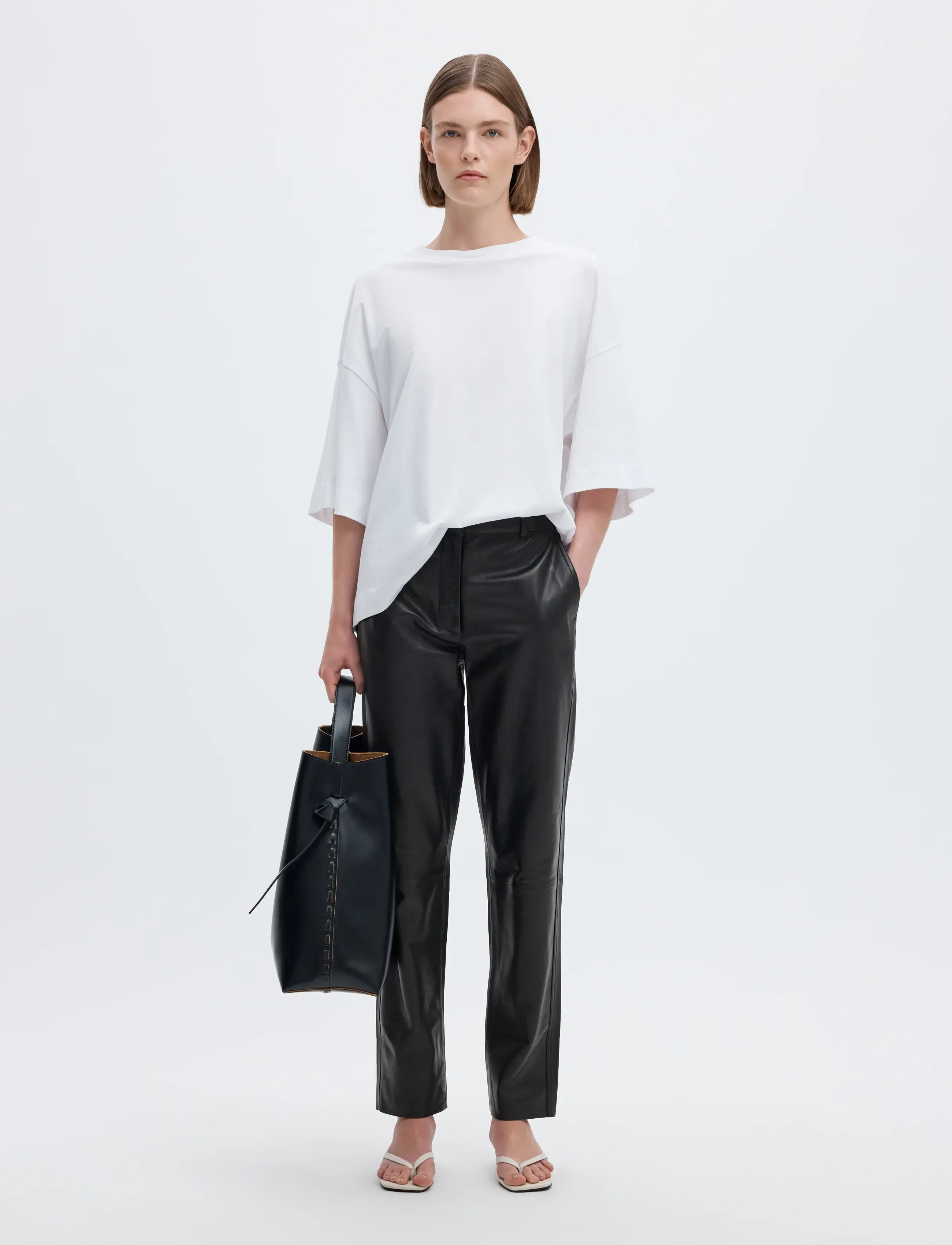 SELECTED Slwmarie Mw Leather Pants B Noos skinnbyxor dam – bild 5
