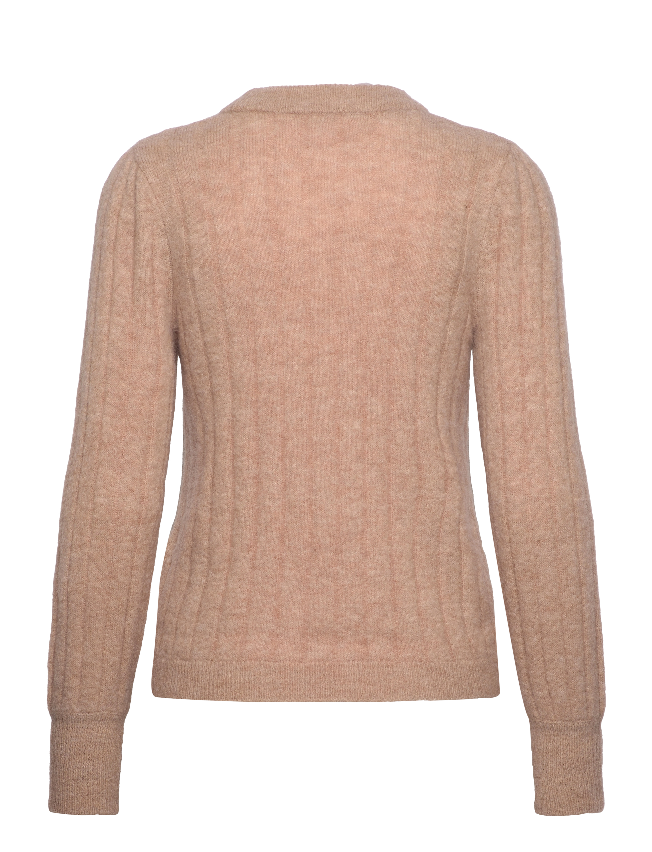 Selected Femme - SLFGLOWIE LS KNIT O-NECK B - warm taupe - 1
