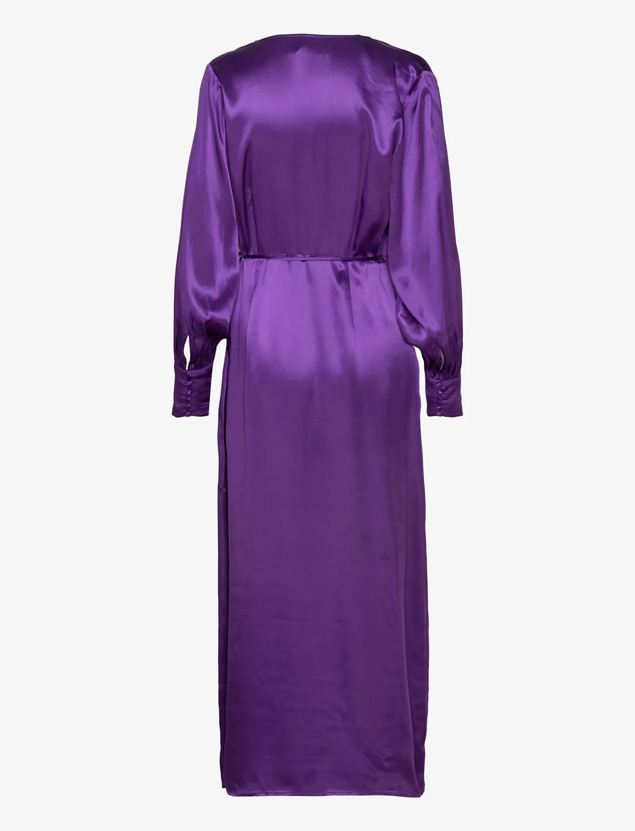 Selected Femme - SLFLYRA LS ANKLE WRAP DRESS B - wrap dresses - acai - 1