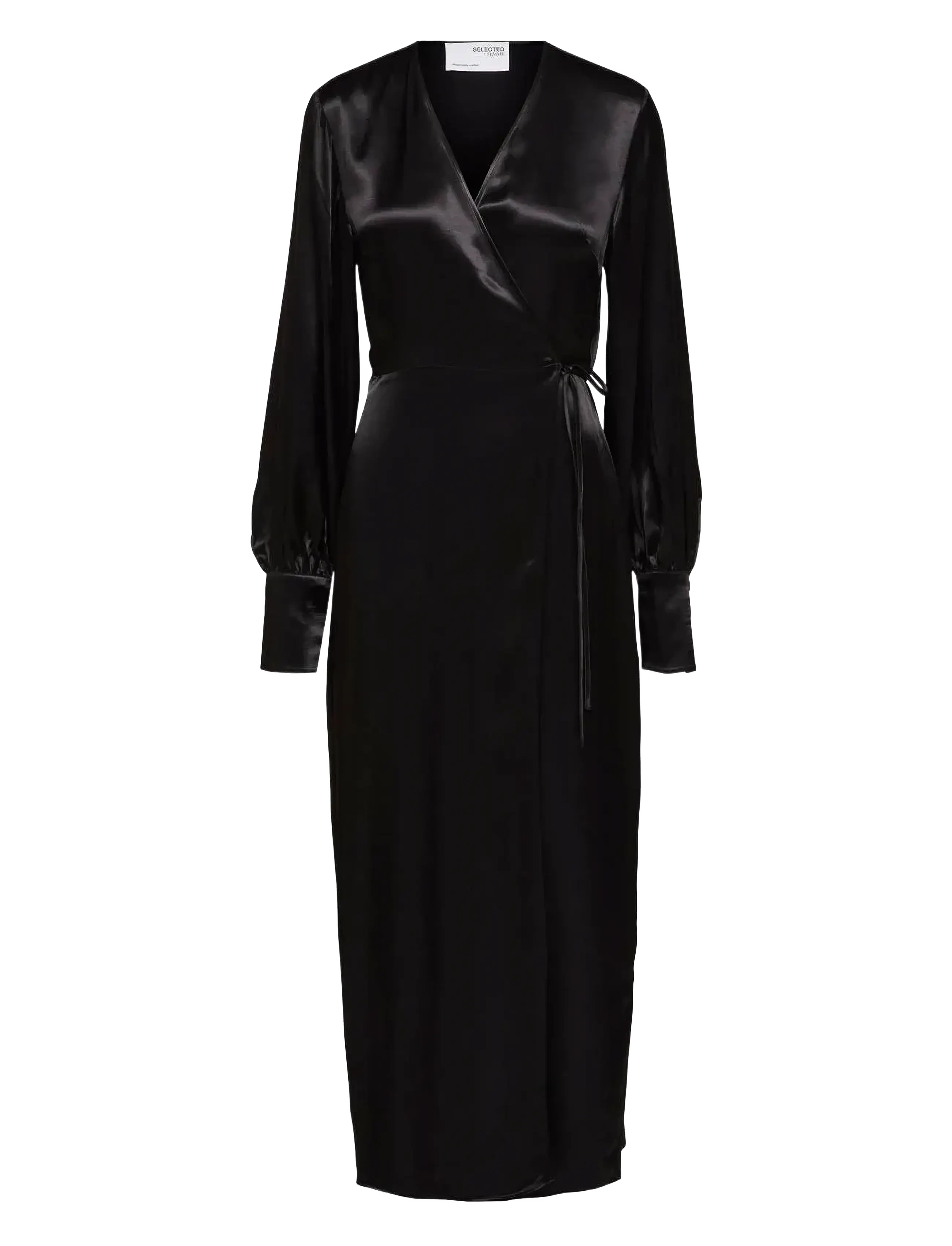 SELECTED Slflyra Ls Ankle Wrap Kleid B Schwarz - 34 - Damen