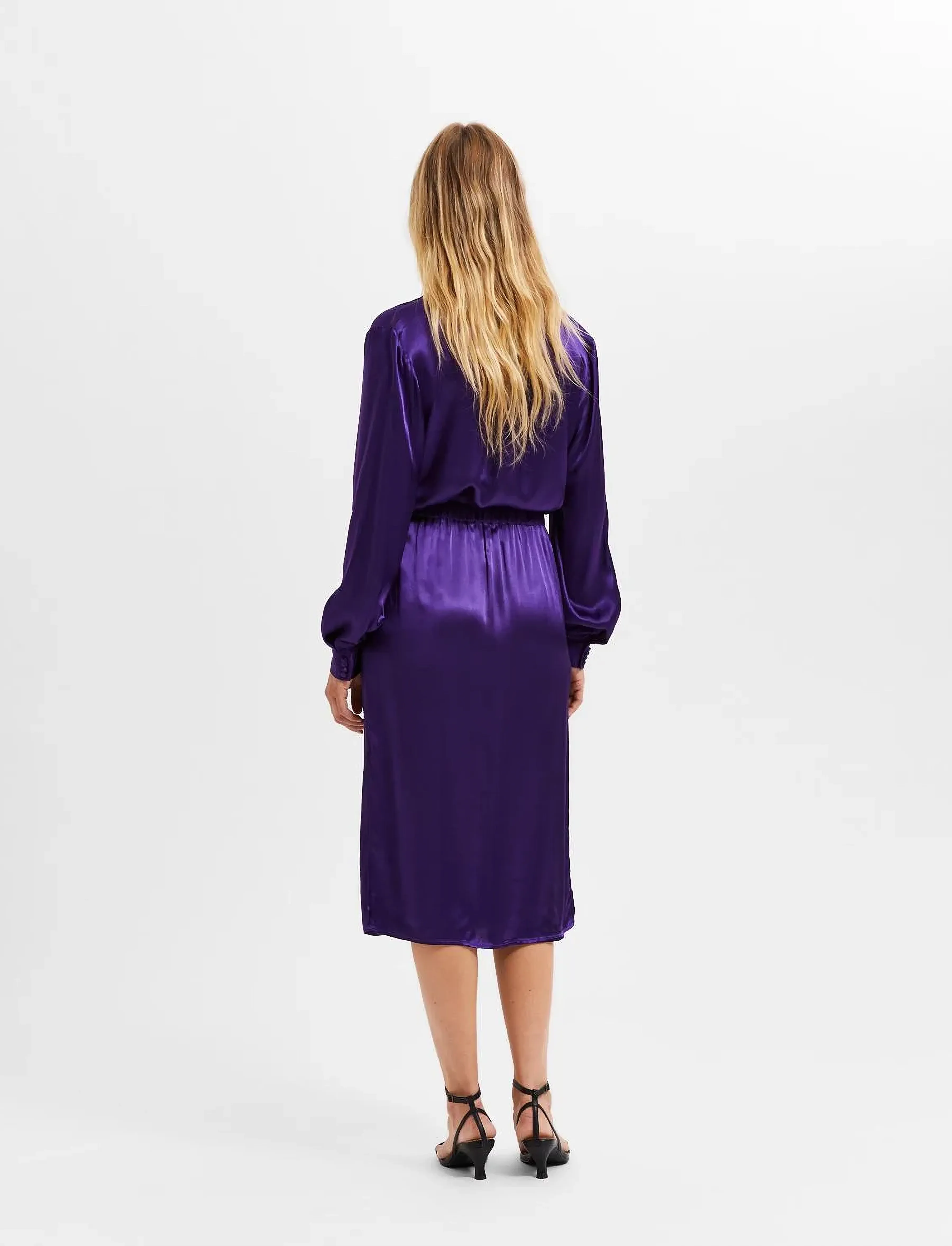 Selected - SLFLYRA MW MIDI SKIRT B - maxi nederdele - acai - 5
