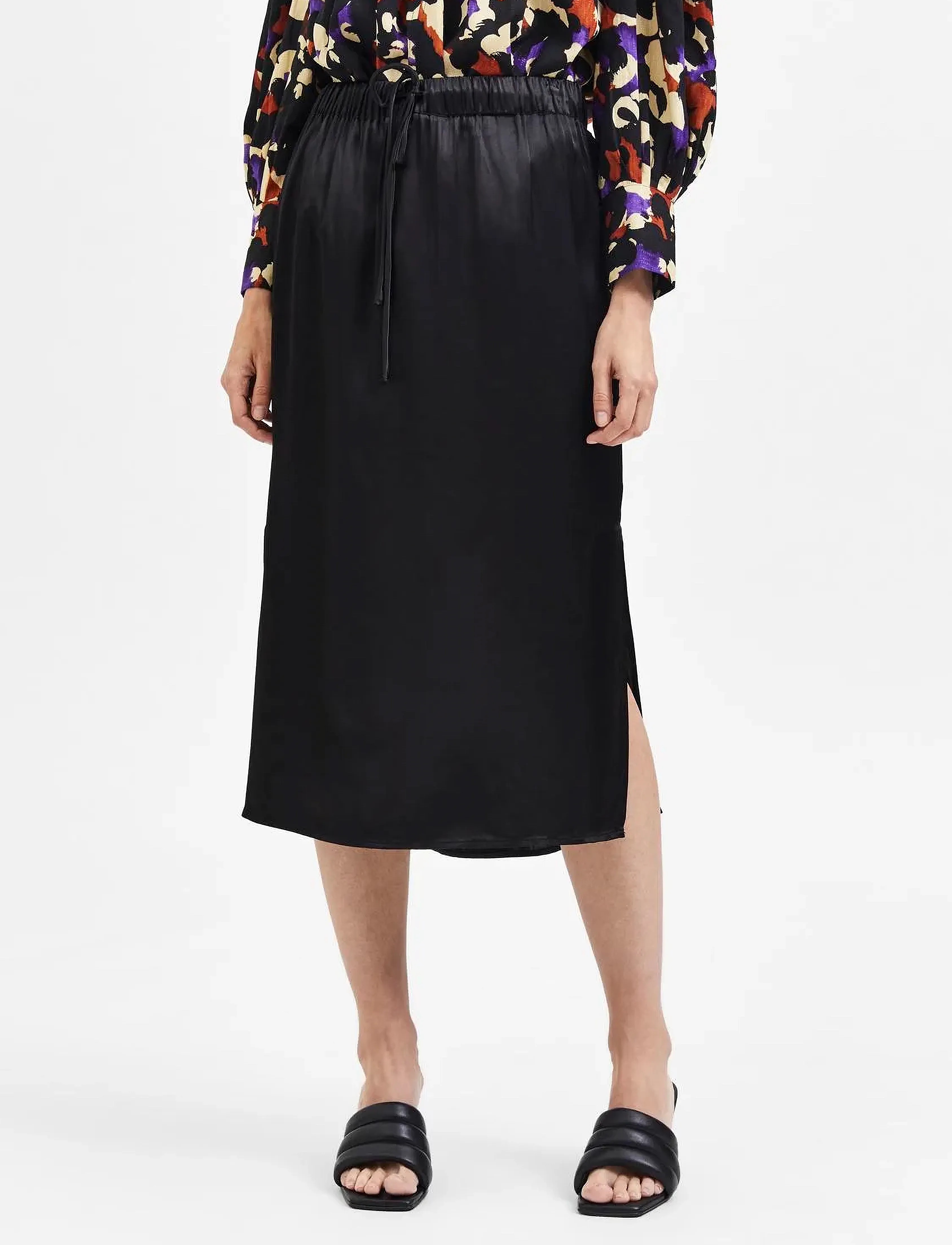 Selected SLFLYRA MW MIDI SKIRT B - Röcke - BLACK / black