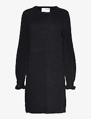 Selected Femme - SLFSIA JUMA LS KNIT O-NECK DRESS B - adītas kleitas - black - 0