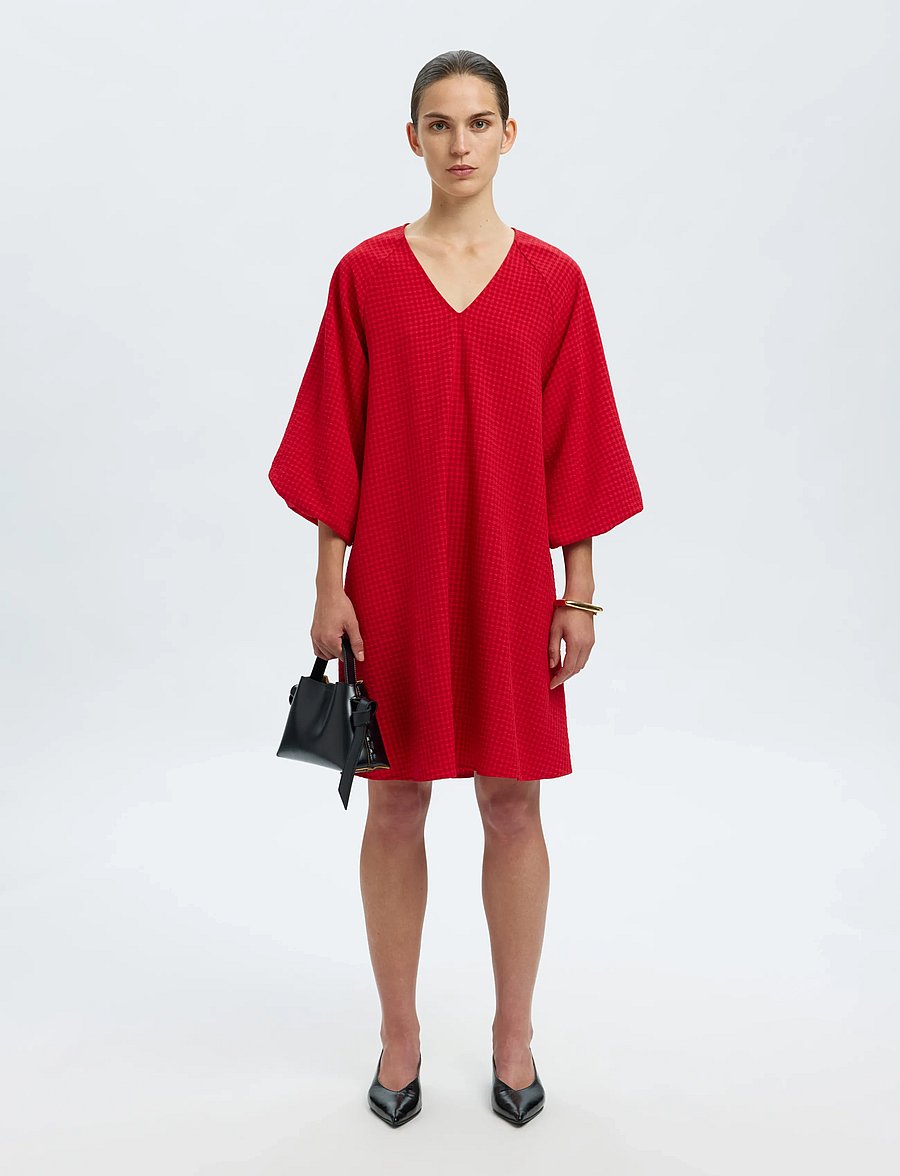 Selected - SLFAMIDA 3/4 SHORT DRESS B - sommerkjoler - equestrian red - 3