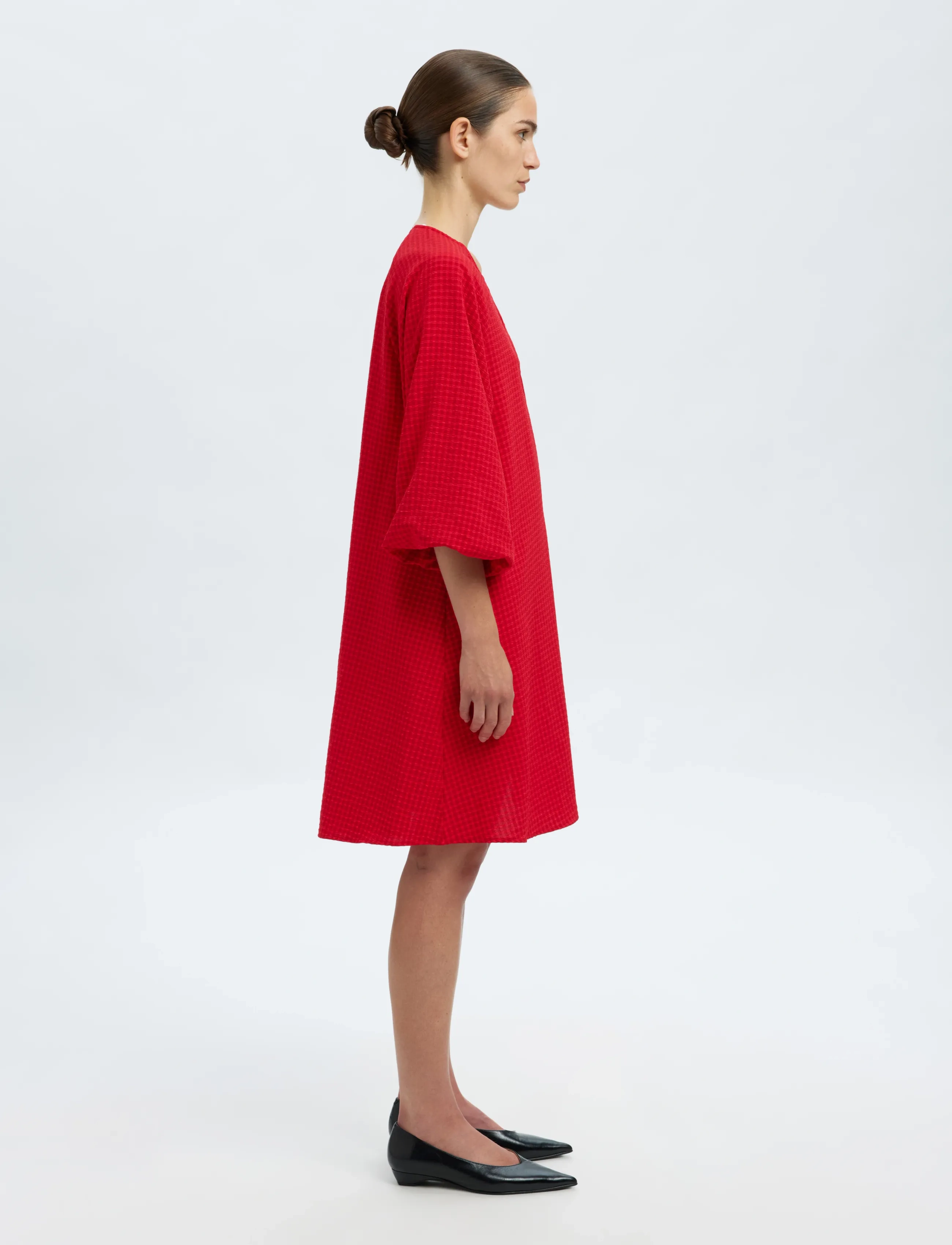 Selected - SLFAMIDA 3/4 SHORT  DRESS B - sommerkjoler - equestrian red - 4