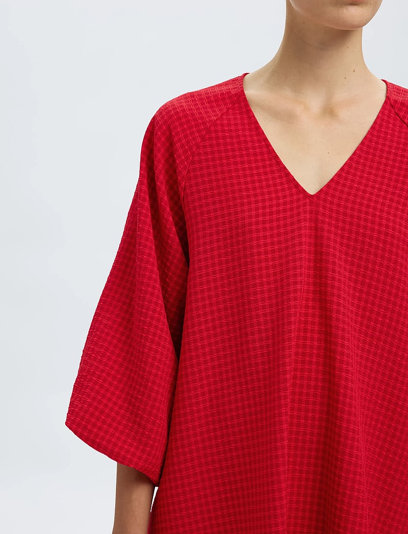 Selected - SLFAMIDA 3/4 SHORT DRESS B - sommerkleider - equestrian red - 5