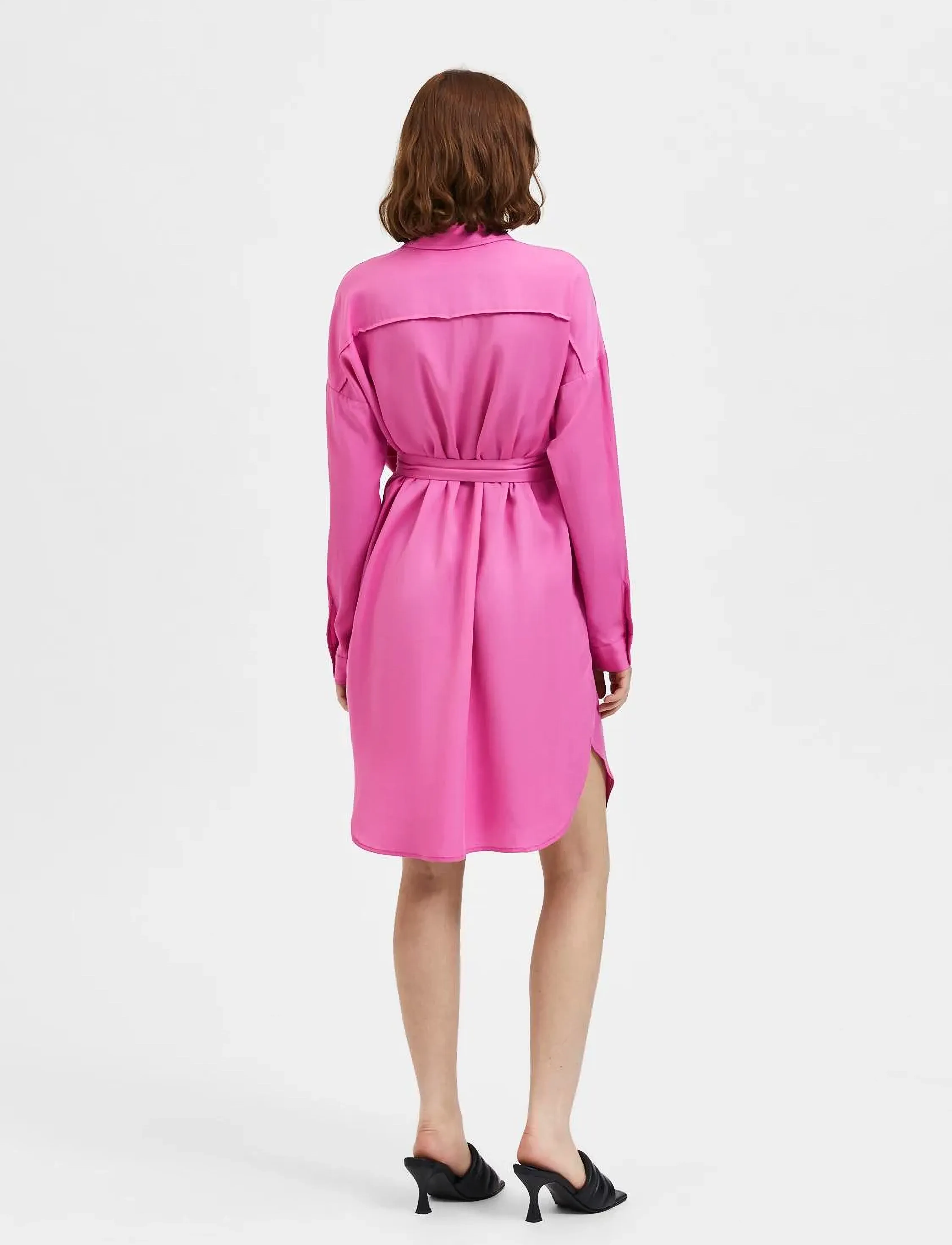 Selected - SLFMERISA-TONIA LS SHORT SHIRT DRESS B - hemdkleider - phlox pink - 4