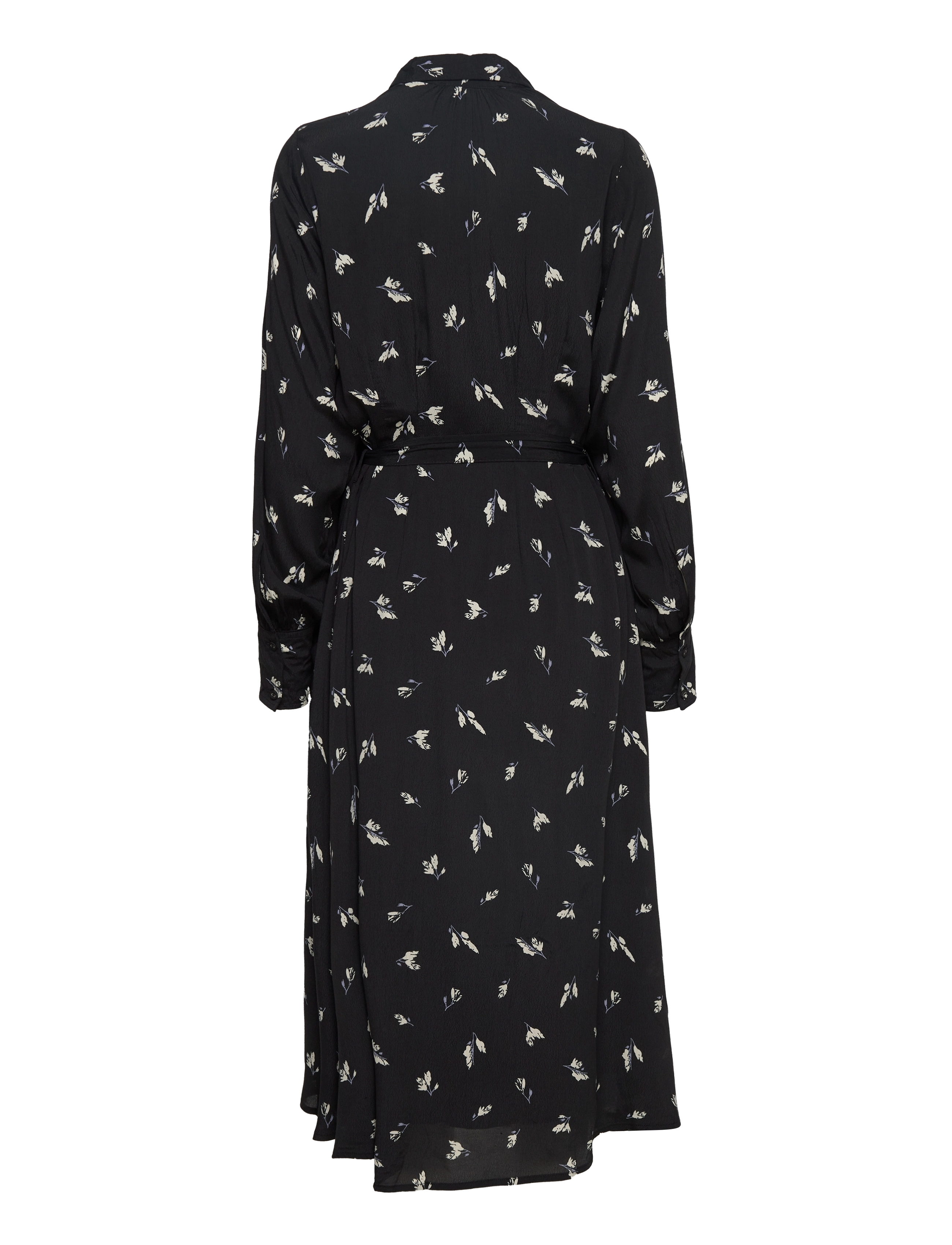 Selected - SLFWALDA LS AOP MIDI DRESS - skjortekjoler - black - 2