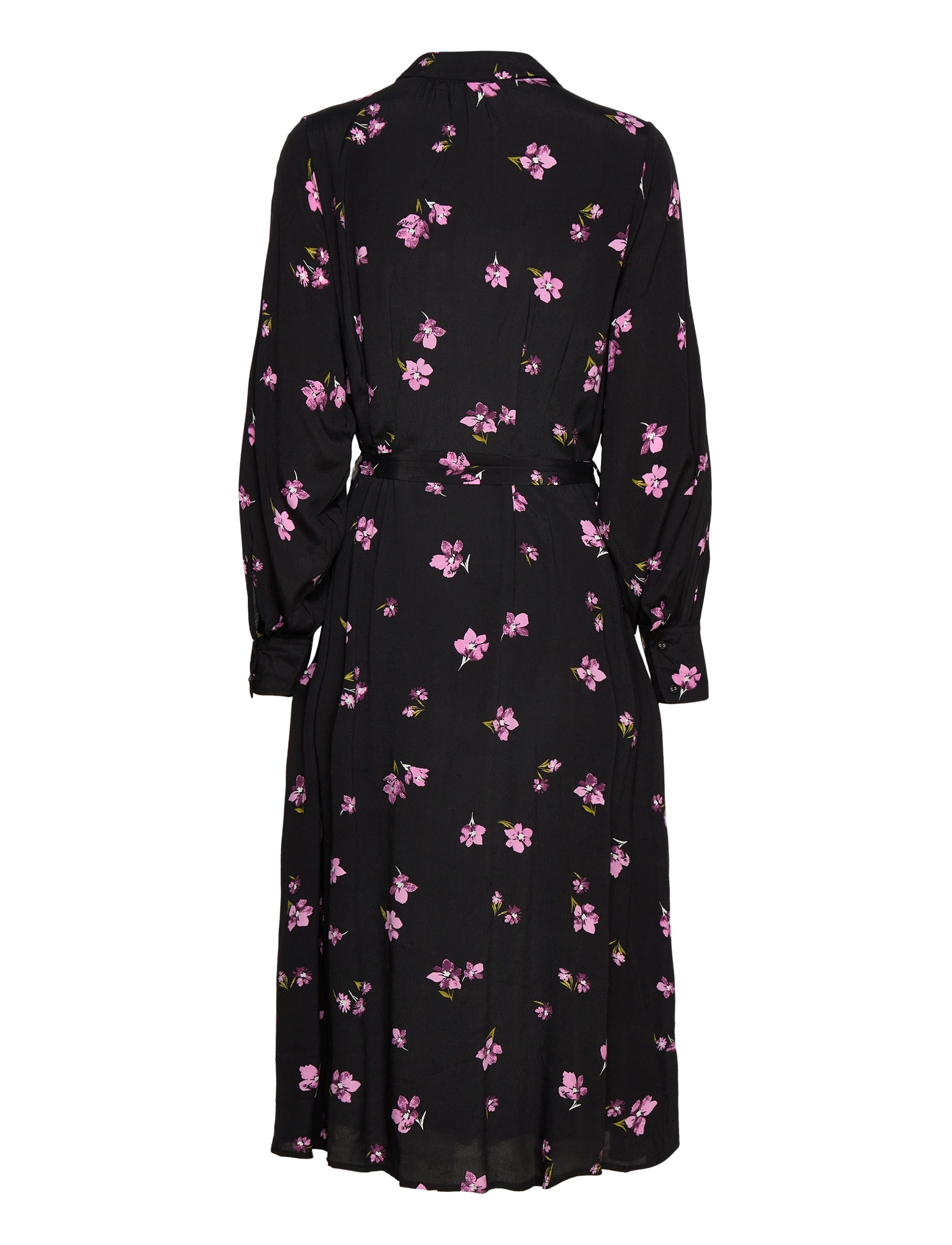Selected - SLFWALDA LS AOP MIDI DRESS - hemdkleider - black - 2