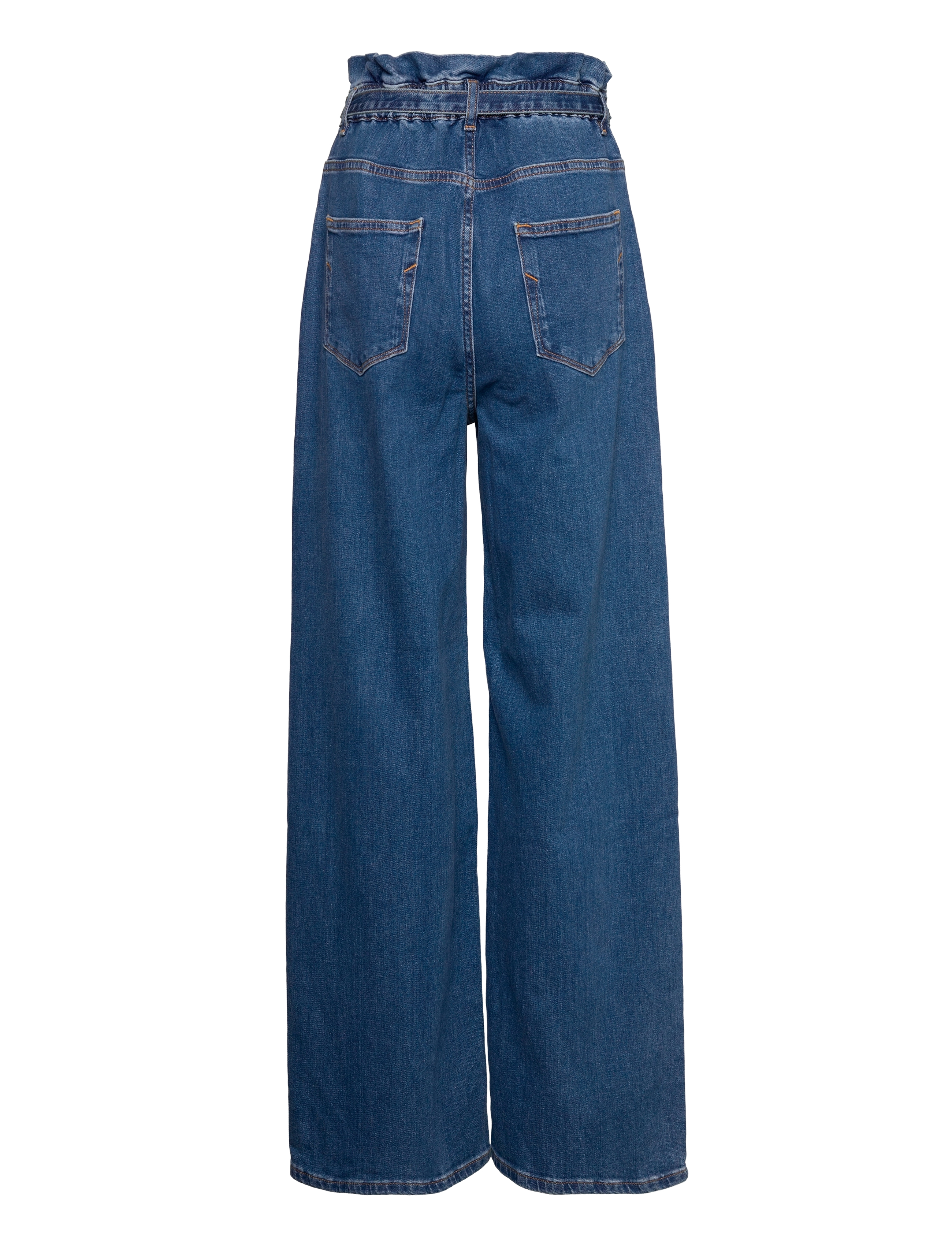 Selected Femme - SLFBEATE HW MID BLUE PAPERBAG JEANS W - medium blue denim - 1