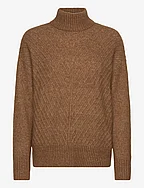 SLFSIF SISSE LS KNIT HIGHNECK  B - TOASTED COCONUT
