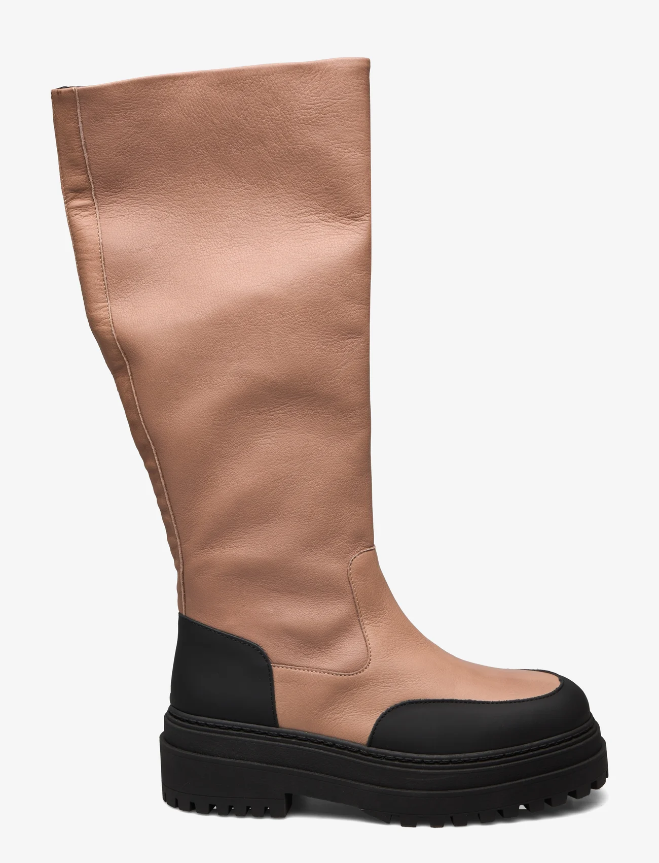 Selected Femme - SLFASTA NEW HIGH SHAFTED LEATHER BOOT B - pitkävartiset saappaat - warm taupe - 1