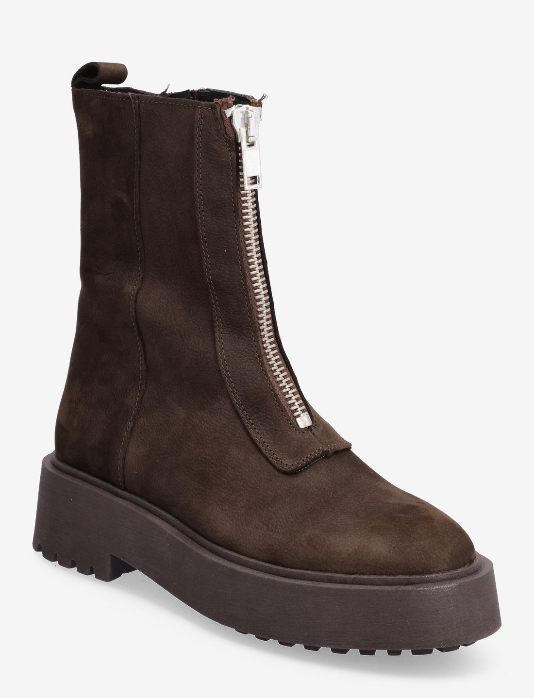 Selected Femme Slfrina Zipper Nubuck Boot B Flat ankle boots Boozt