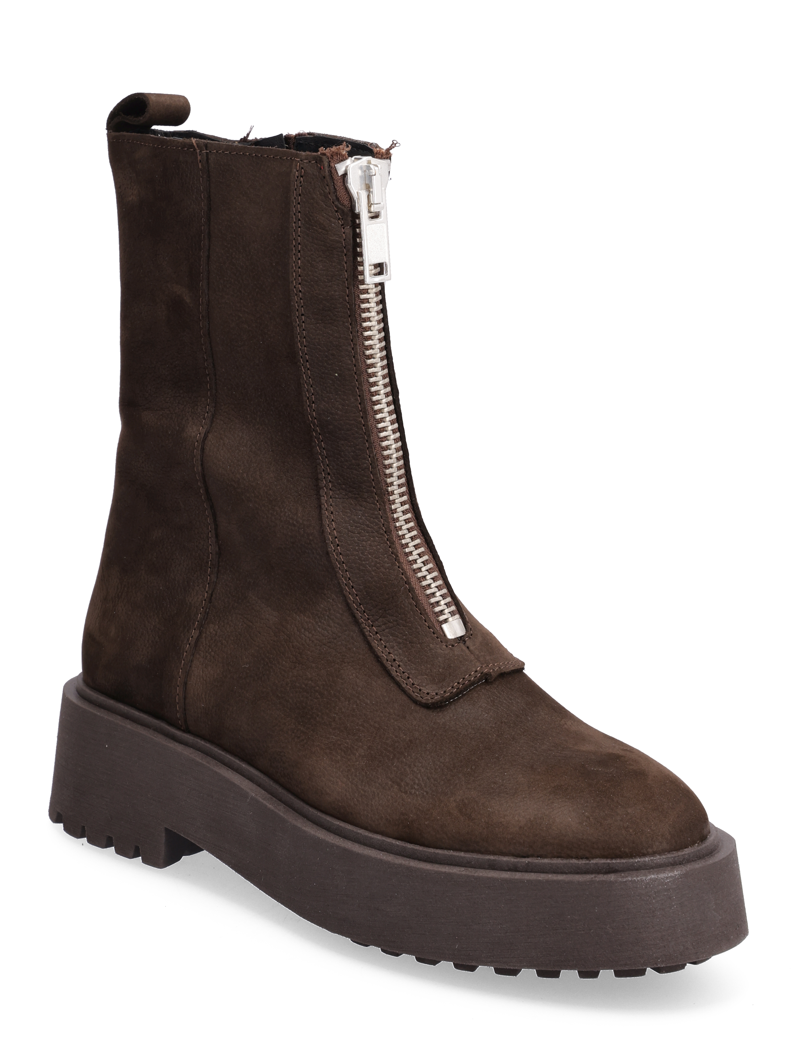 Selected Femme - SLFRINA ZIPPER NUBUCK BOOT B - demitasse - 0
