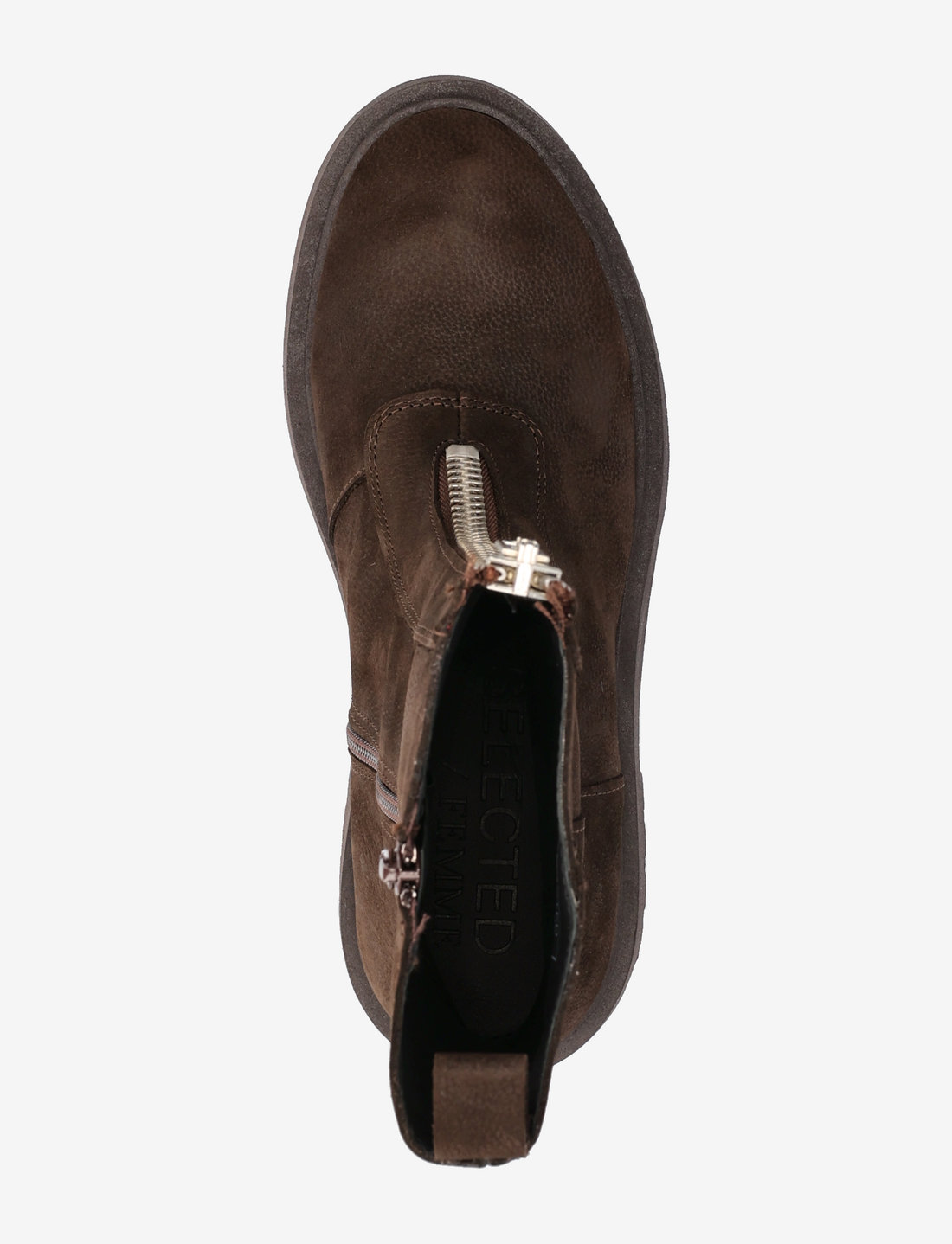 Selected Femme Slfrina Zipper Nubuck Boot B shop at Booztlet