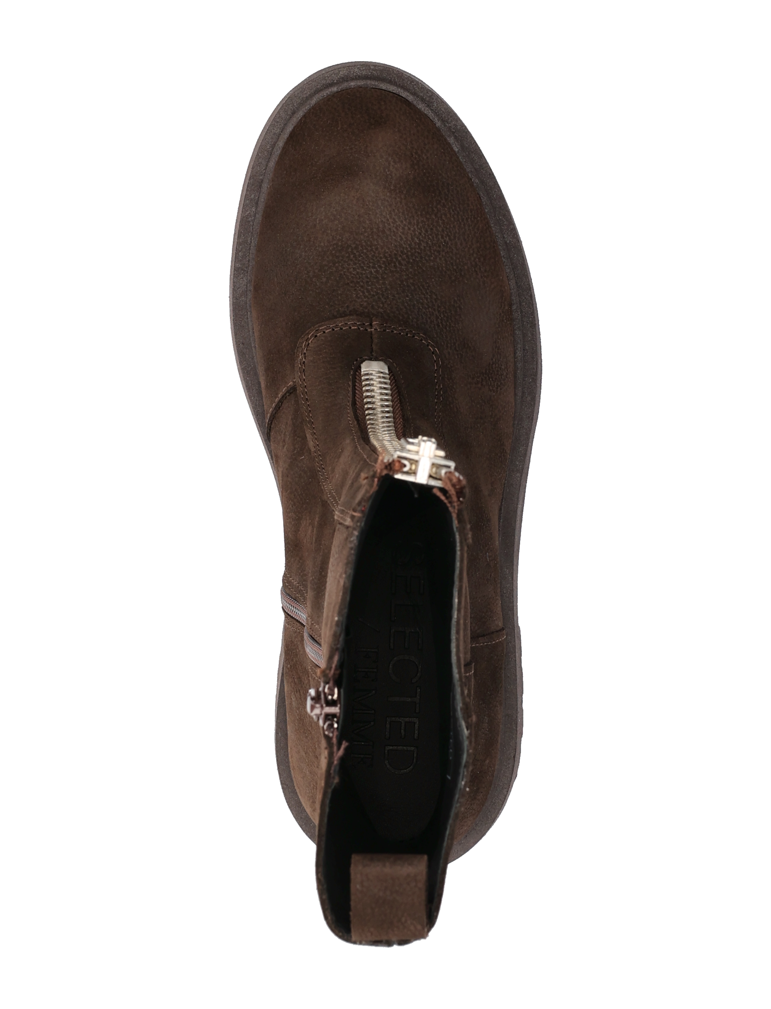 Selected Femme - SLFRINA ZIPPER NUBUCK BOOT B - demitasse - 3