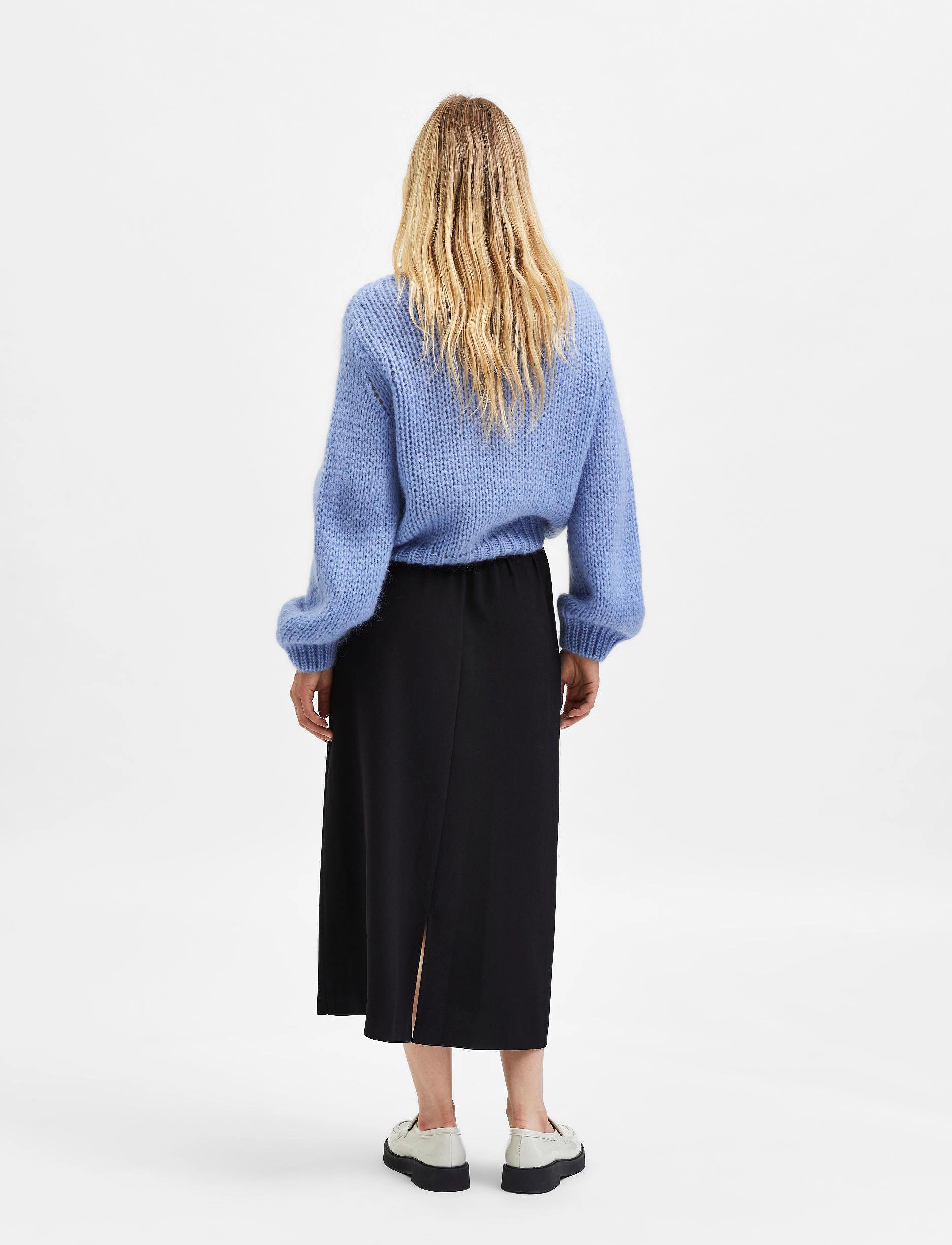 Selected Femme - SLFTINNI-RELAXED MW MIDI SKIRT B NOOS - black - 3